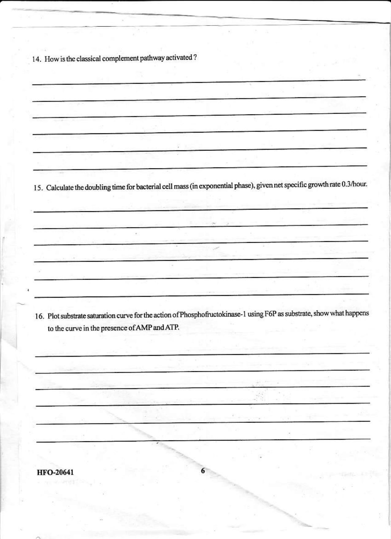 KUET 2023 M.Sc. Biotechnology (Paper II) Question Paper - Page 6