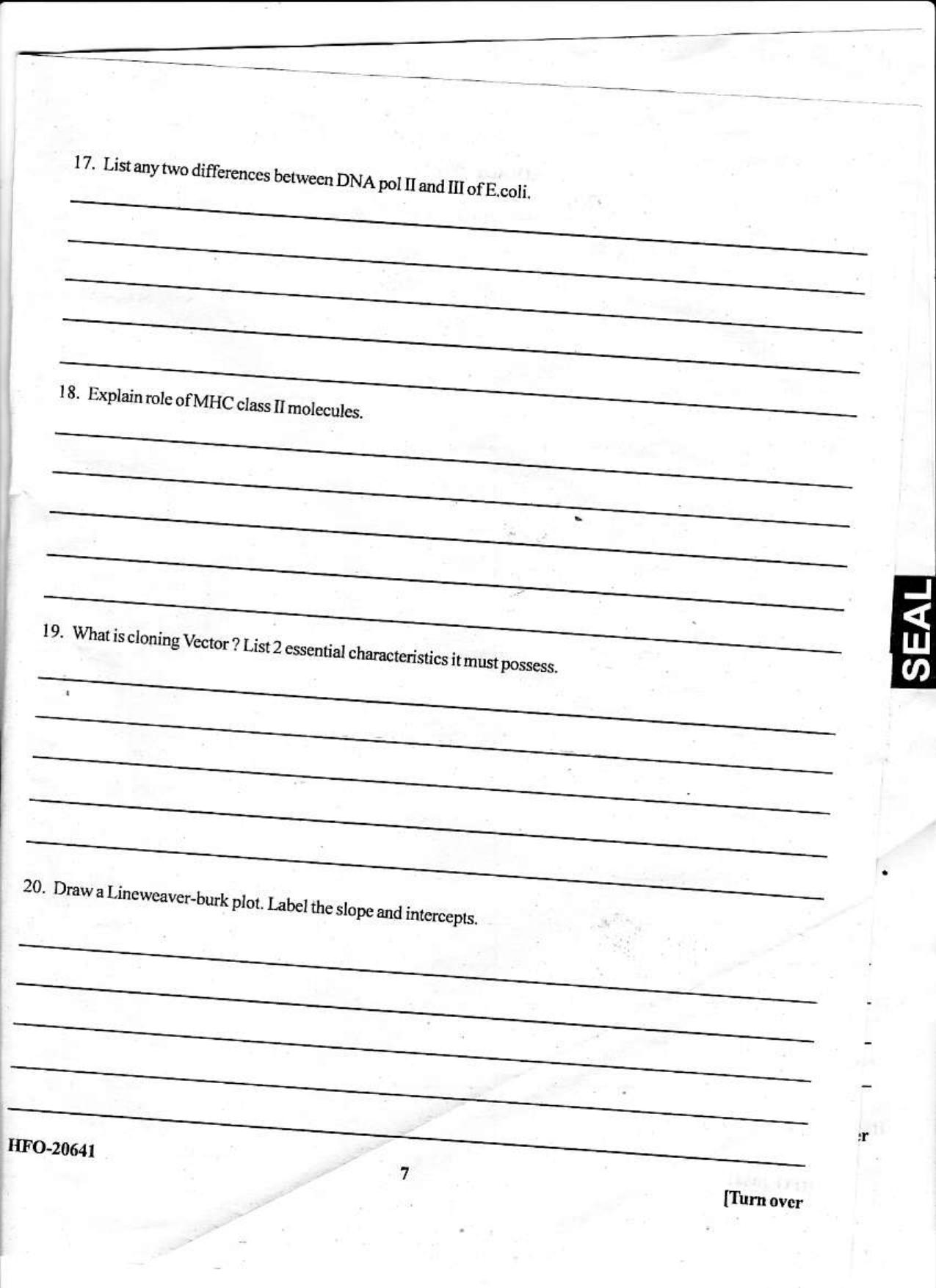 KUET 2023 M.Sc. Biotechnology (Paper II) Question Paper - Page 7
