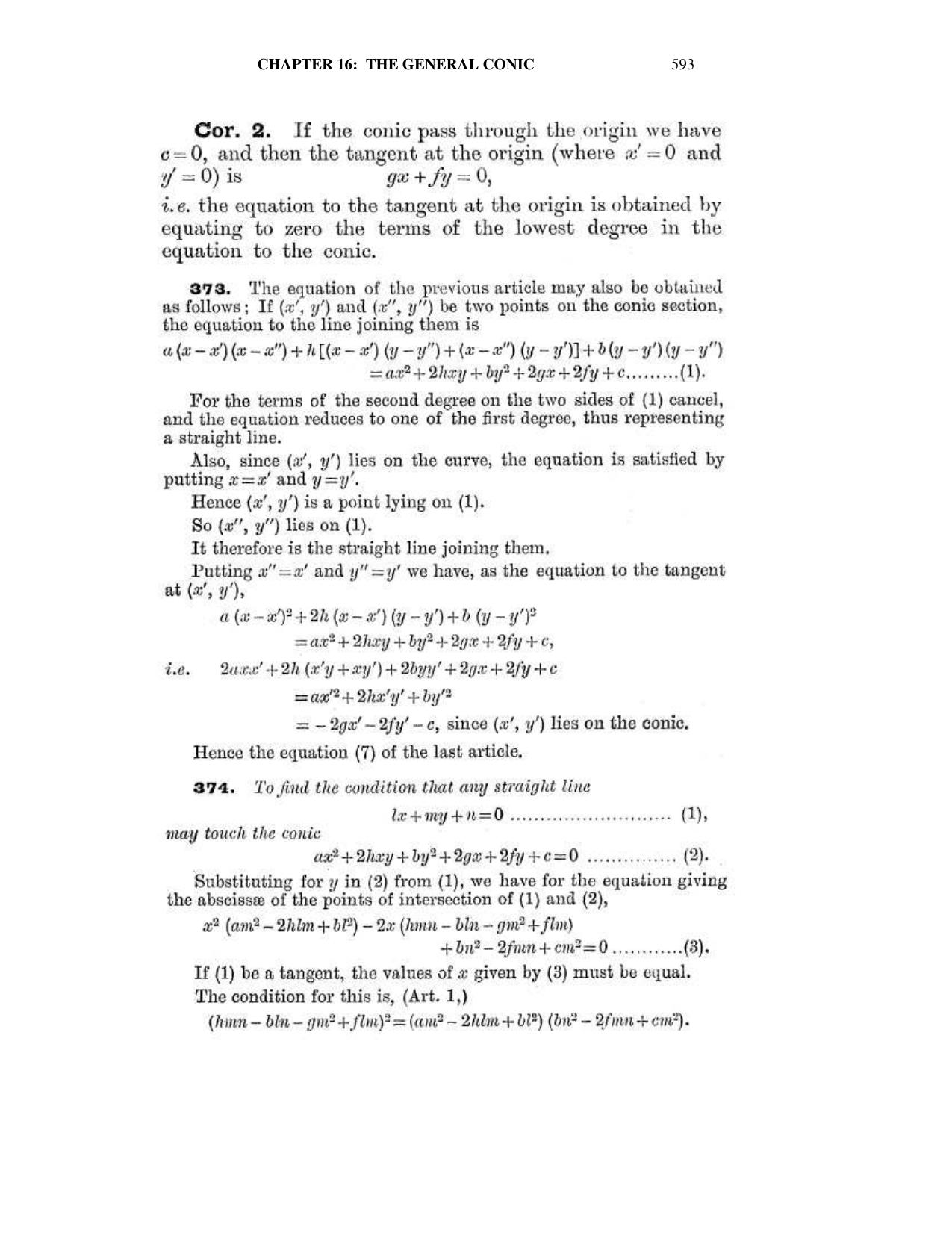Chapter 16: The General Conic - SL Loney Solutions: The Elements of Coordinate Geometry - Page 3