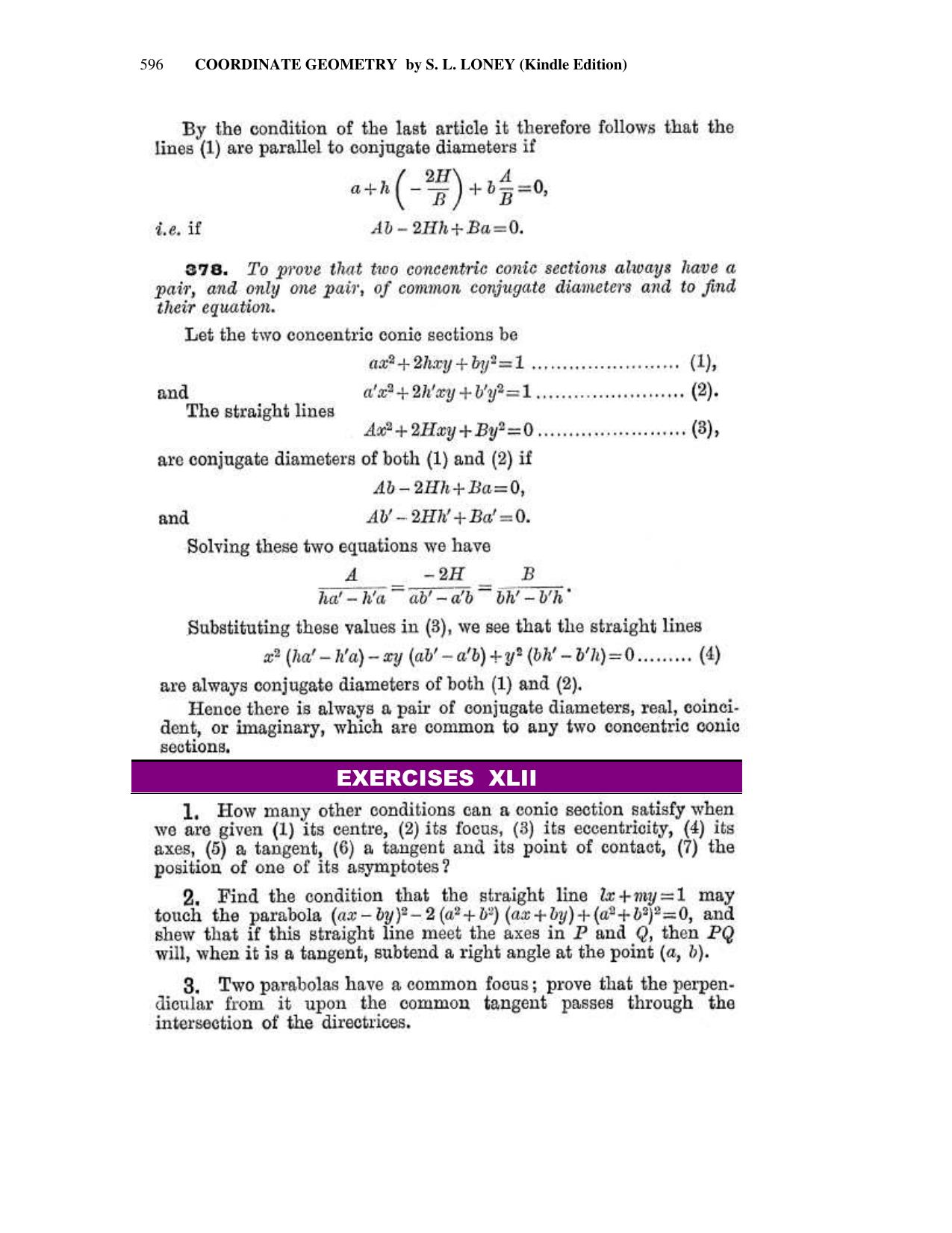 Chapter 16: The General Conic - SL Loney Solutions: The Elements of Coordinate Geometry - Page 6