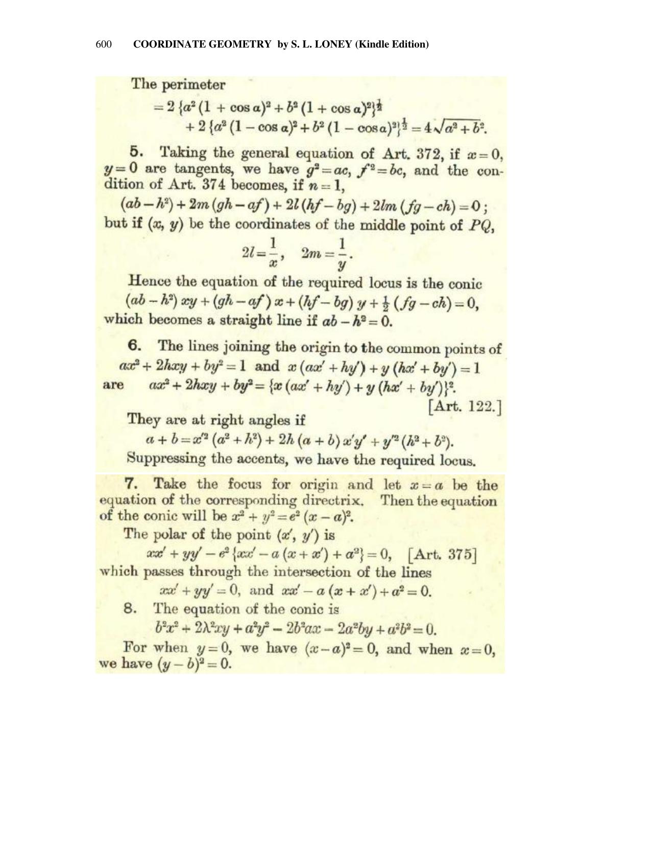 Chapter 16: The General Conic - SL Loney Solutions: The Elements of Coordinate Geometry - Page 10