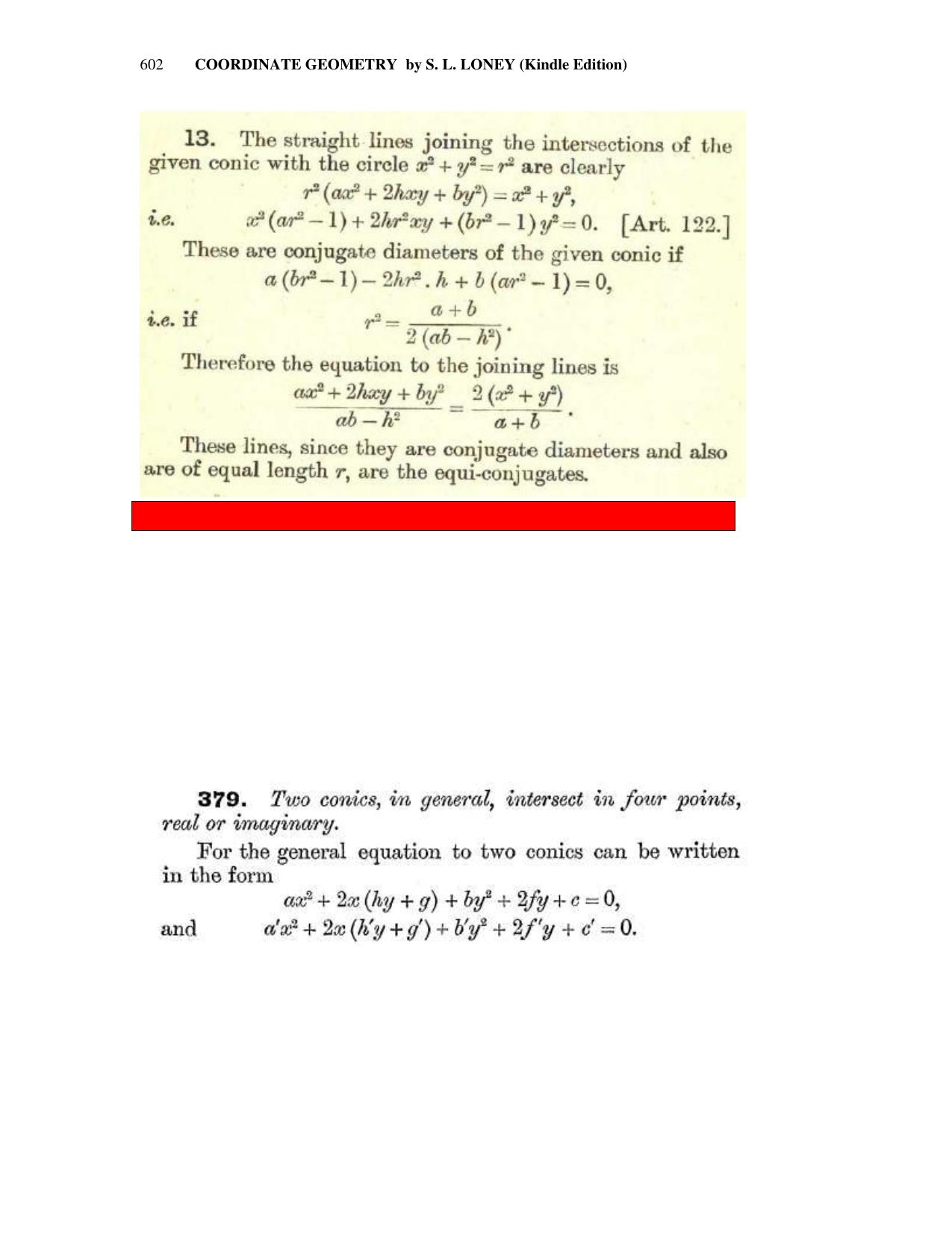 Chapter 16: The General Conic - SL Loney Solutions: The Elements of Coordinate Geometry - Page 12