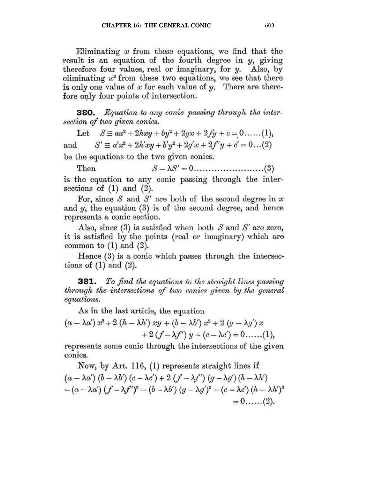 Chapter 16: The General Conic - SL Loney Solutions: The Elements of Coordinate Geometry - Page 13