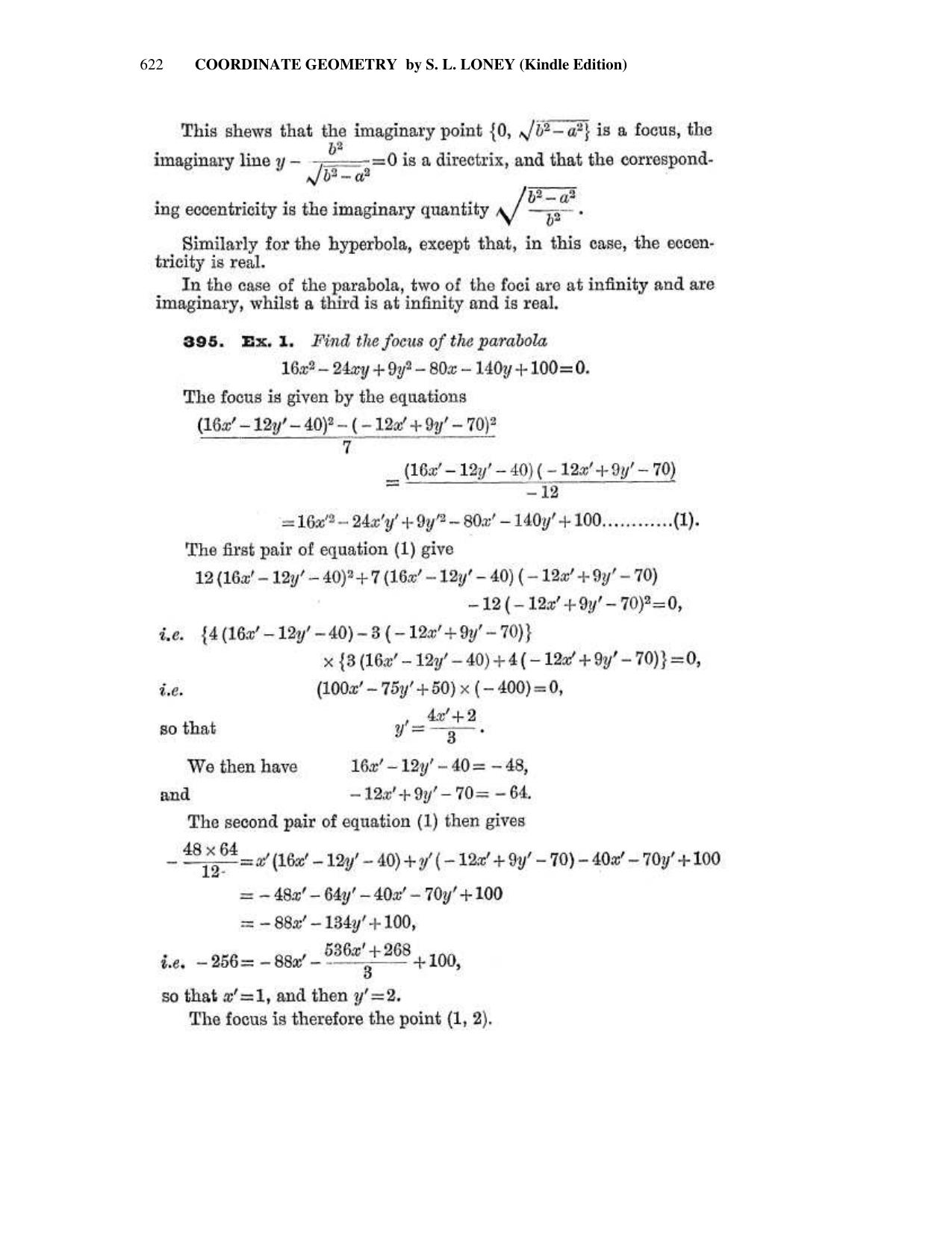 Chapter 16: The General Conic - SL Loney Solutions: The Elements of Coordinate Geometry - Page 32