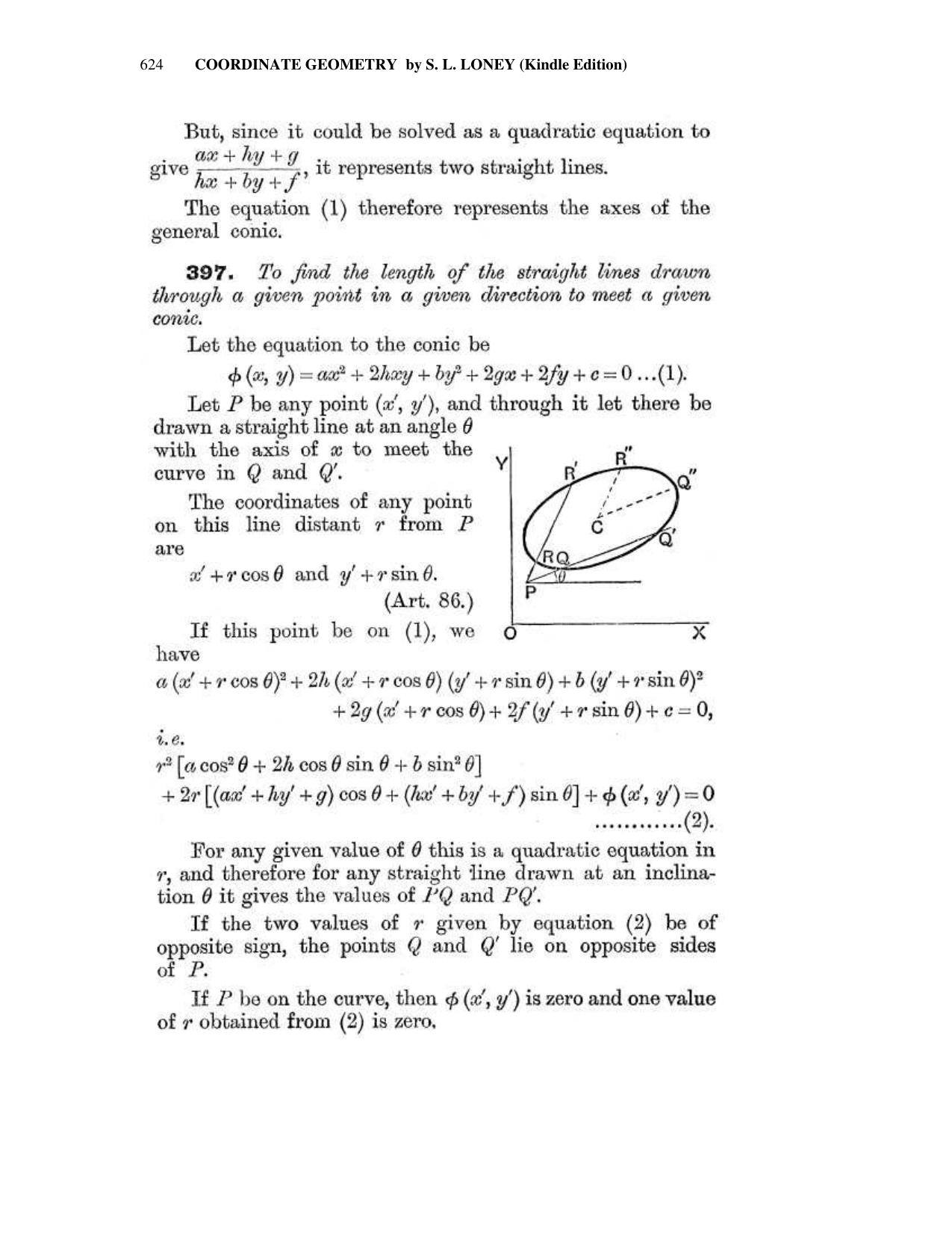 Chapter 16: The General Conic - SL Loney Solutions: The Elements of Coordinate Geometry - Page 34