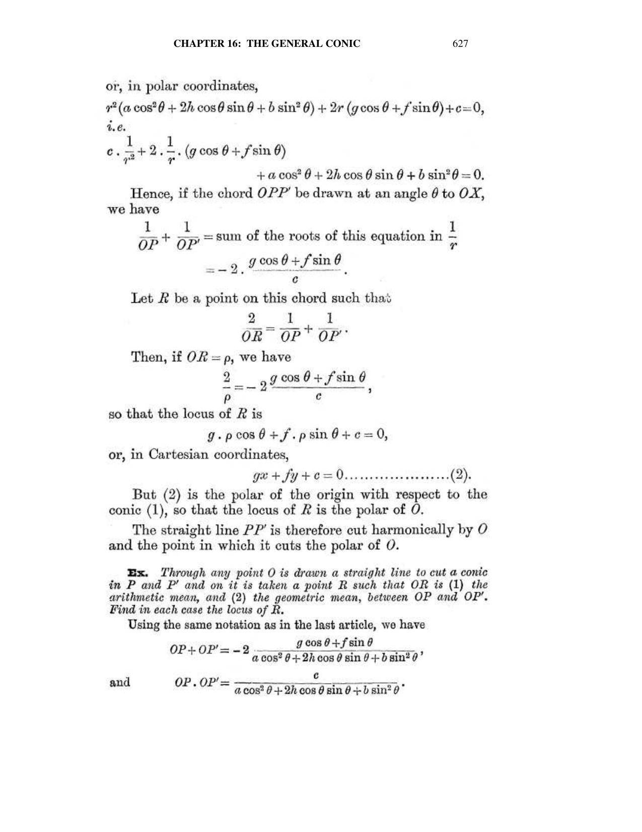 Chapter 16: The General Conic - SL Loney Solutions: The Elements of Coordinate Geometry - Page 37