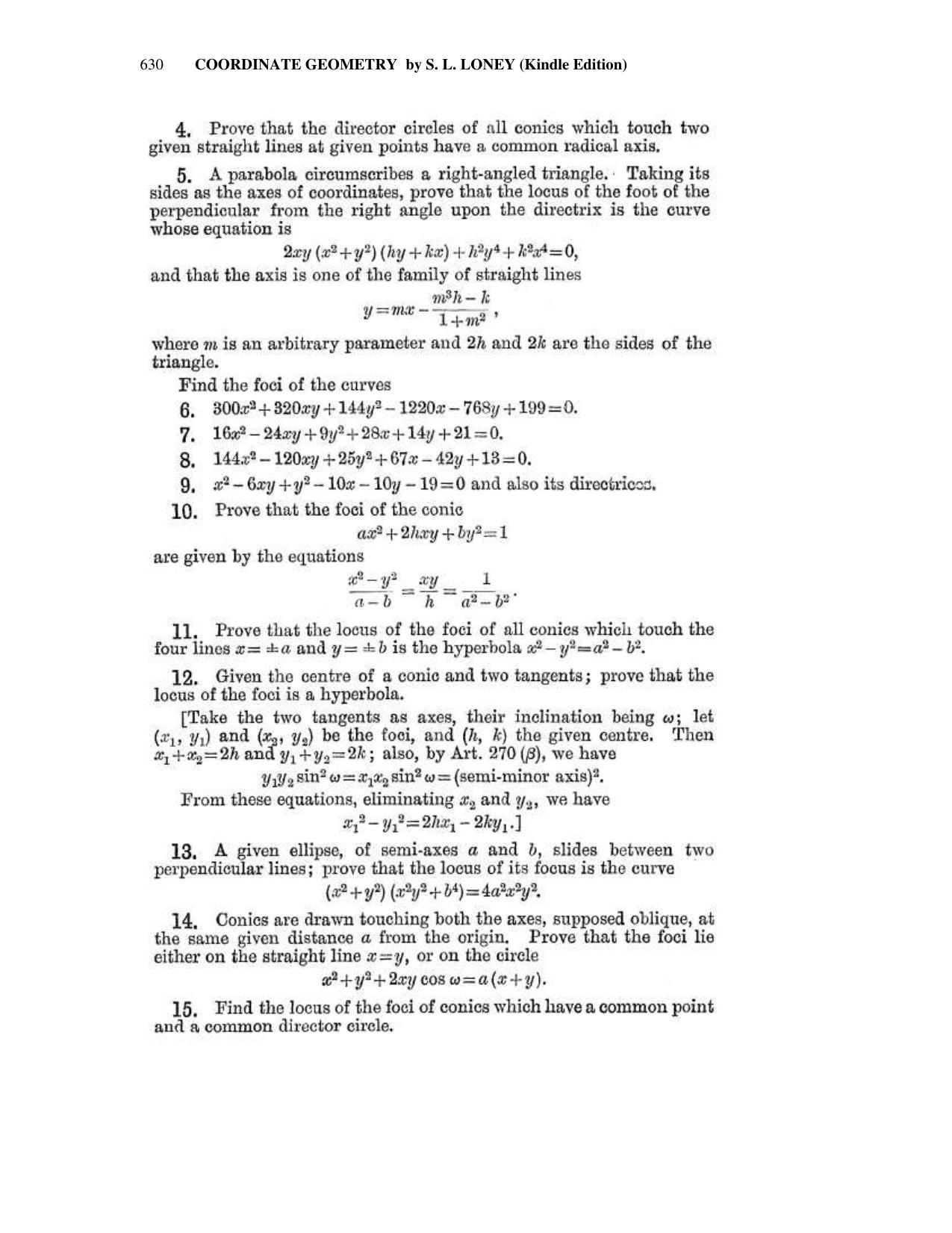 Chapter 16: The General Conic - SL Loney Solutions: The Elements of Coordinate Geometry - Page 40
