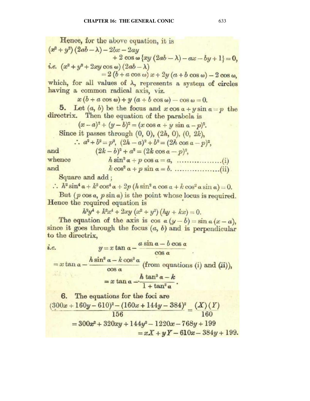 Chapter 16: The General Conic - SL Loney Solutions: The Elements of Coordinate Geometry - Page 43