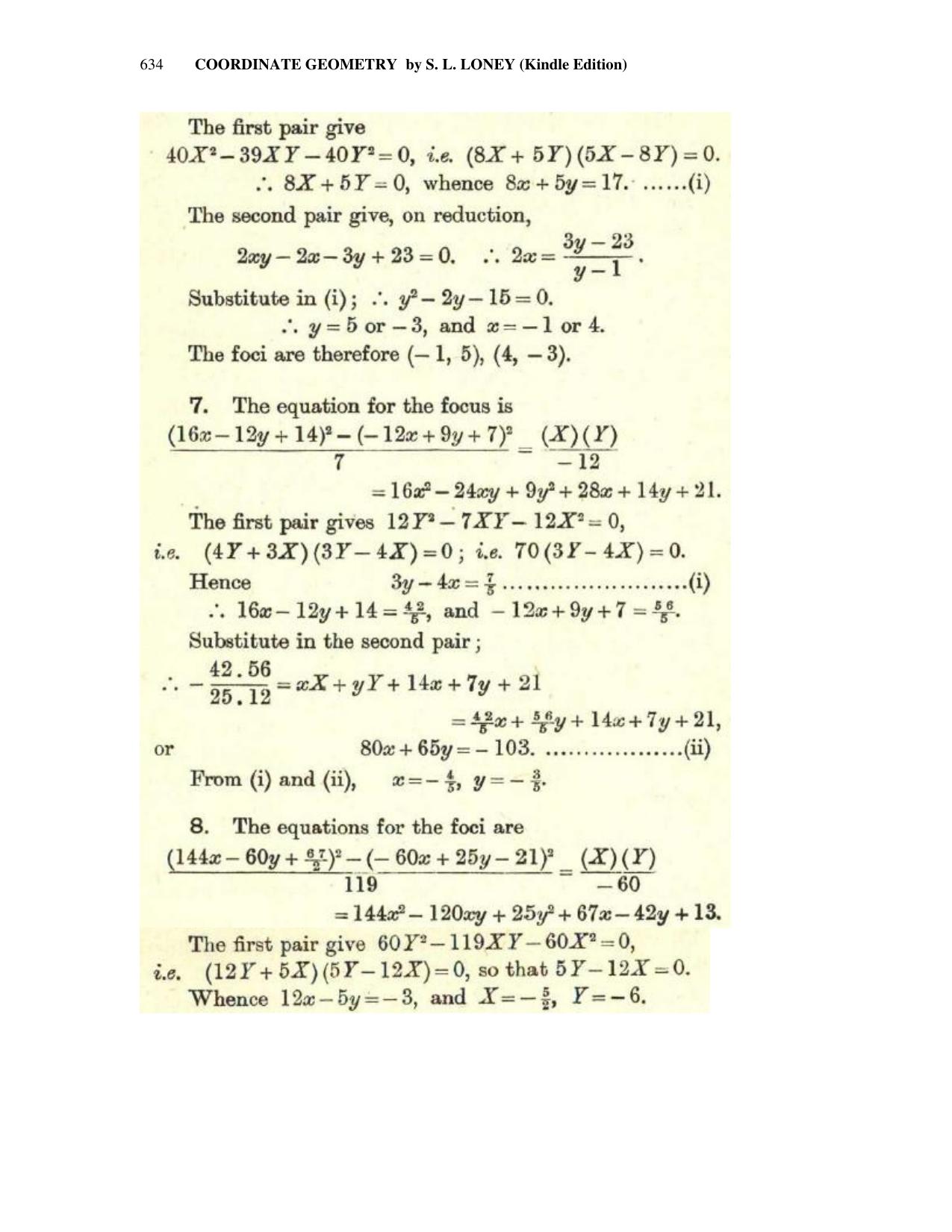 Chapter 16: The General Conic - SL Loney Solutions: The Elements of Coordinate Geometry - Page 44