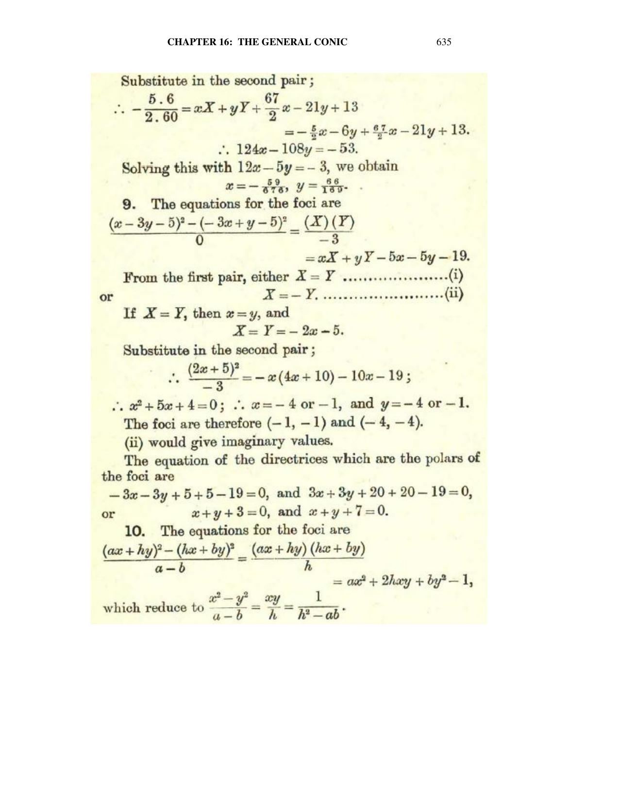 Chapter 16: The General Conic - SL Loney Solutions: The Elements of Coordinate Geometry - Page 45