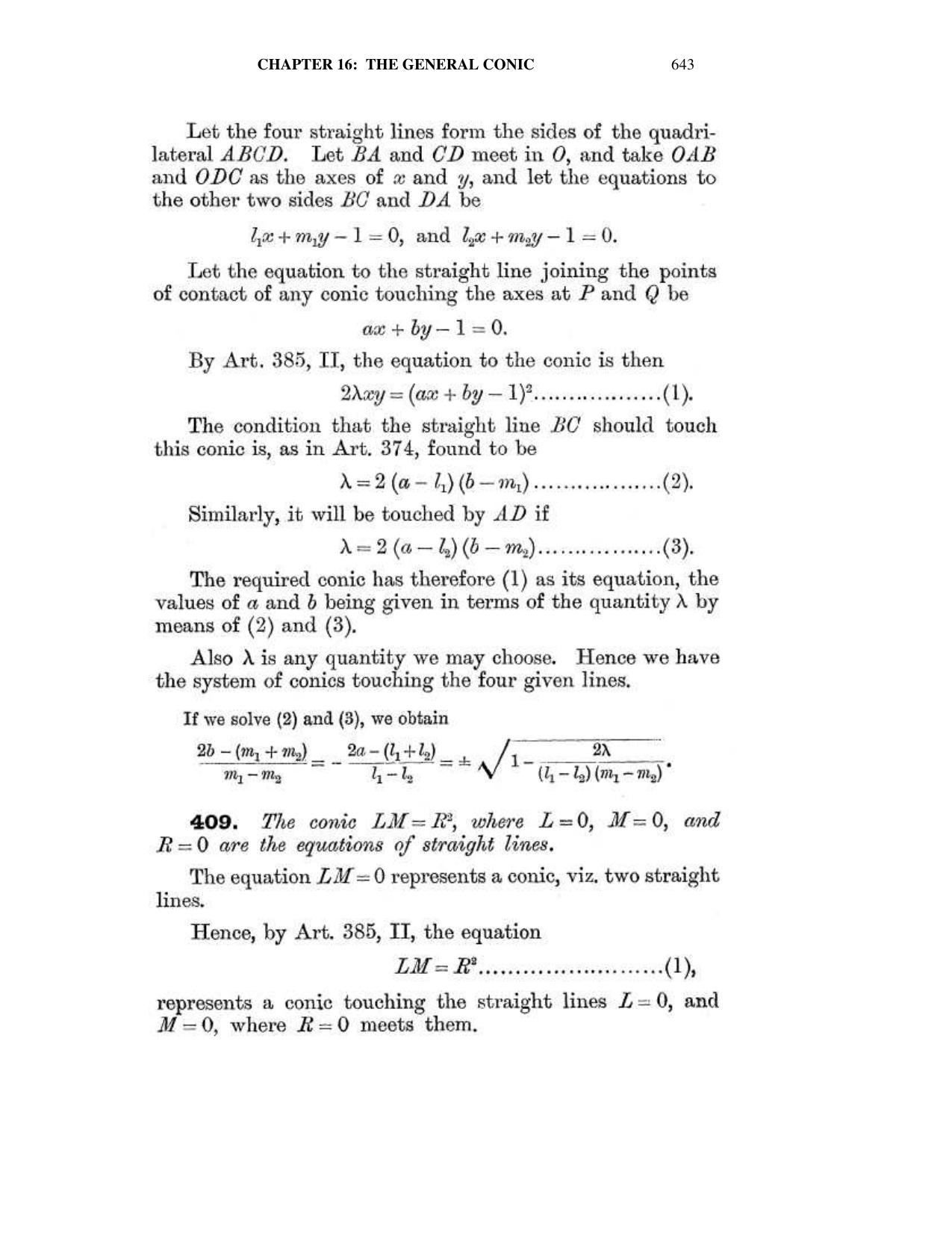 Chapter 16: The General Conic - SL Loney Solutions: The Elements of Coordinate Geometry - Page 53