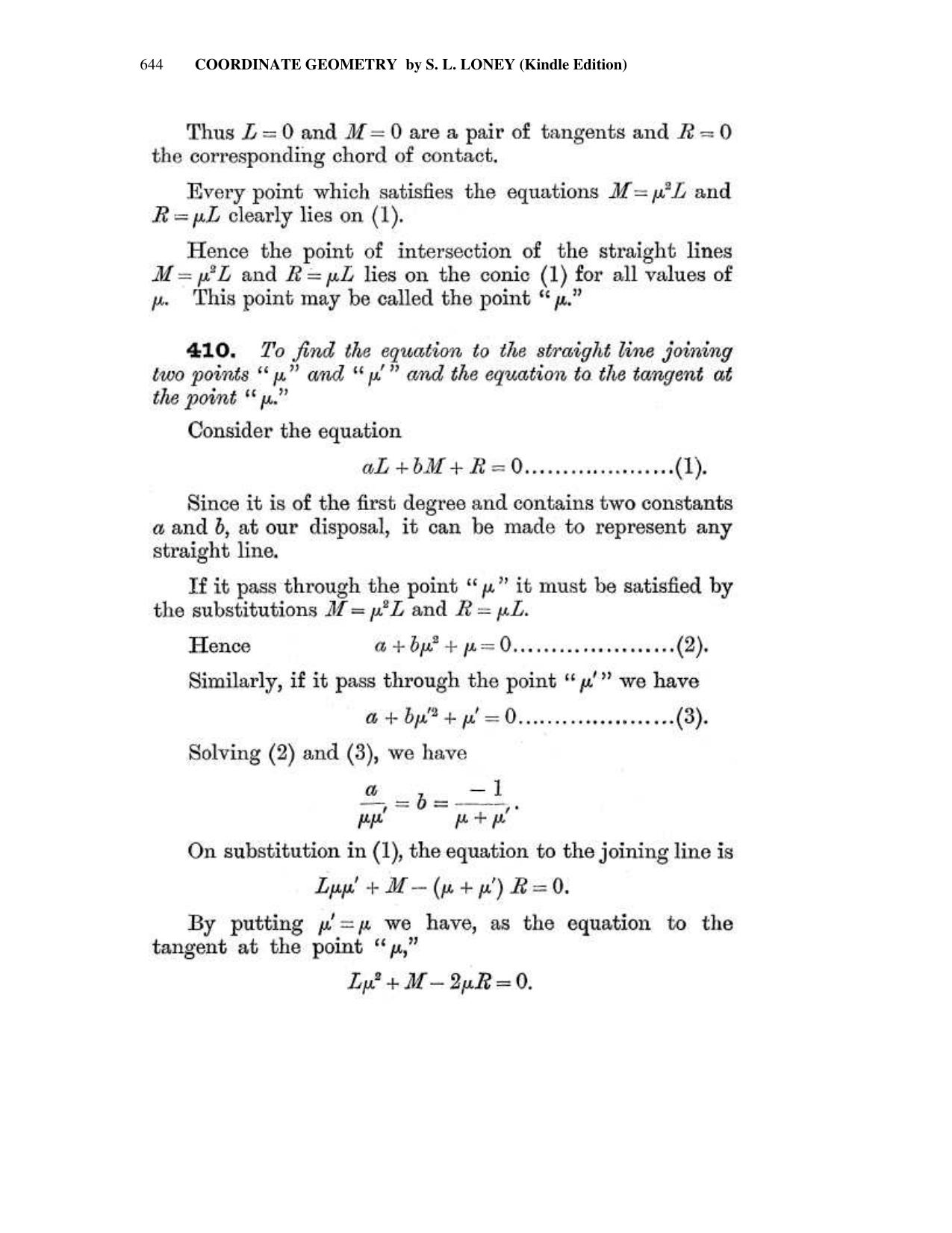 Chapter 16: The General Conic - SL Loney Solutions: The Elements of Coordinate Geometry - Page 54