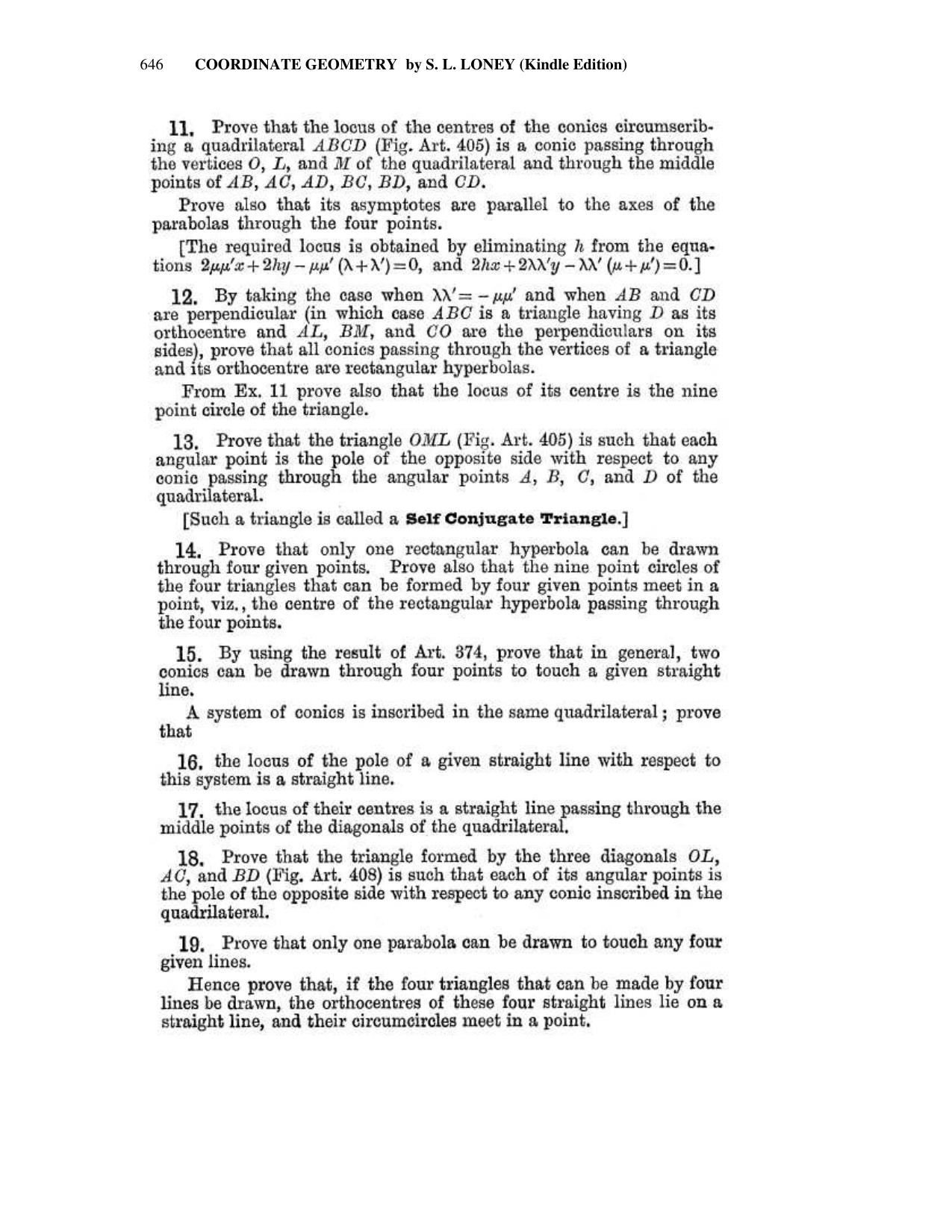 Chapter 16: The General Conic - SL Loney Solutions: The Elements of Coordinate Geometry - Page 56