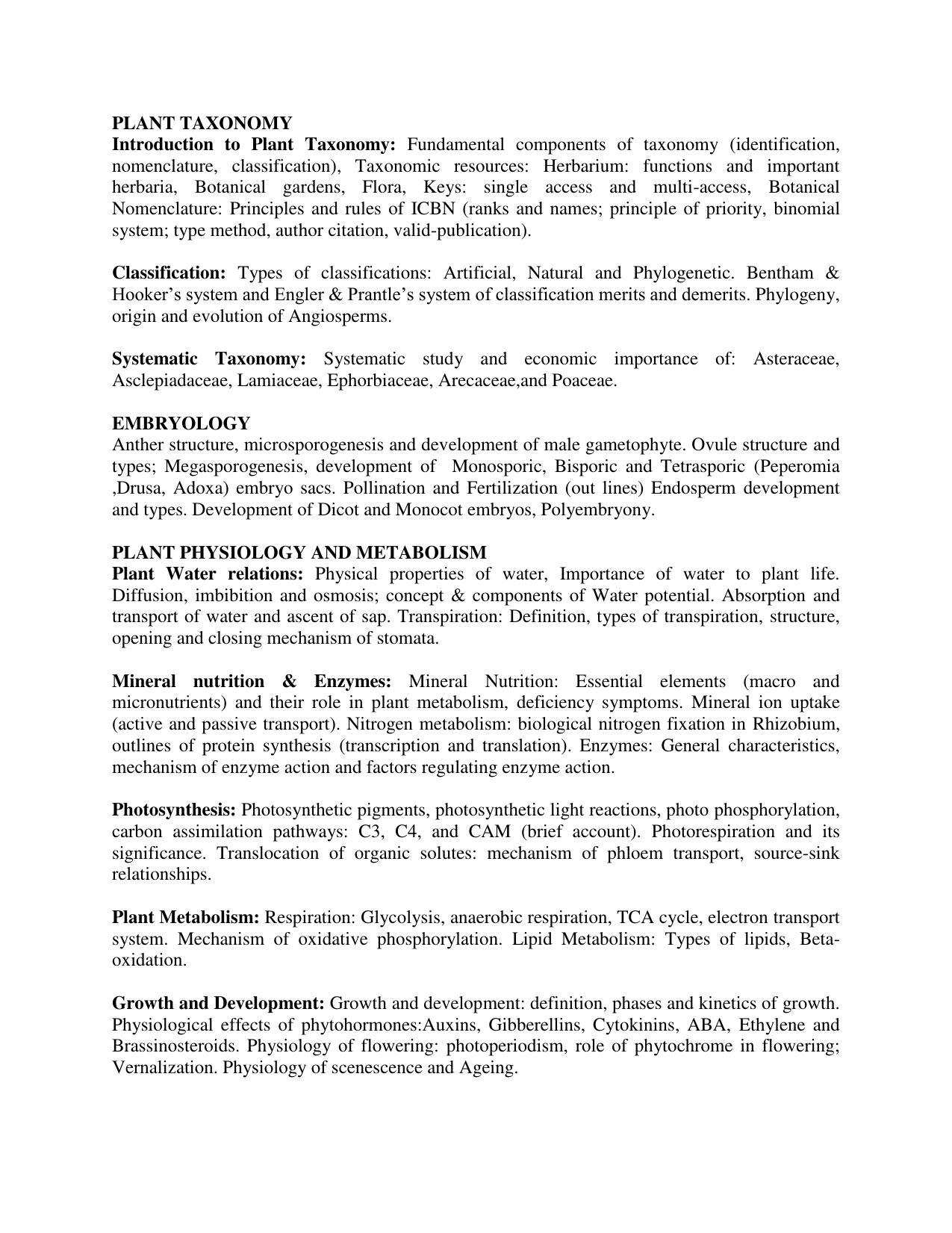 AP PGCET BOTANY Syllabus - Page 2