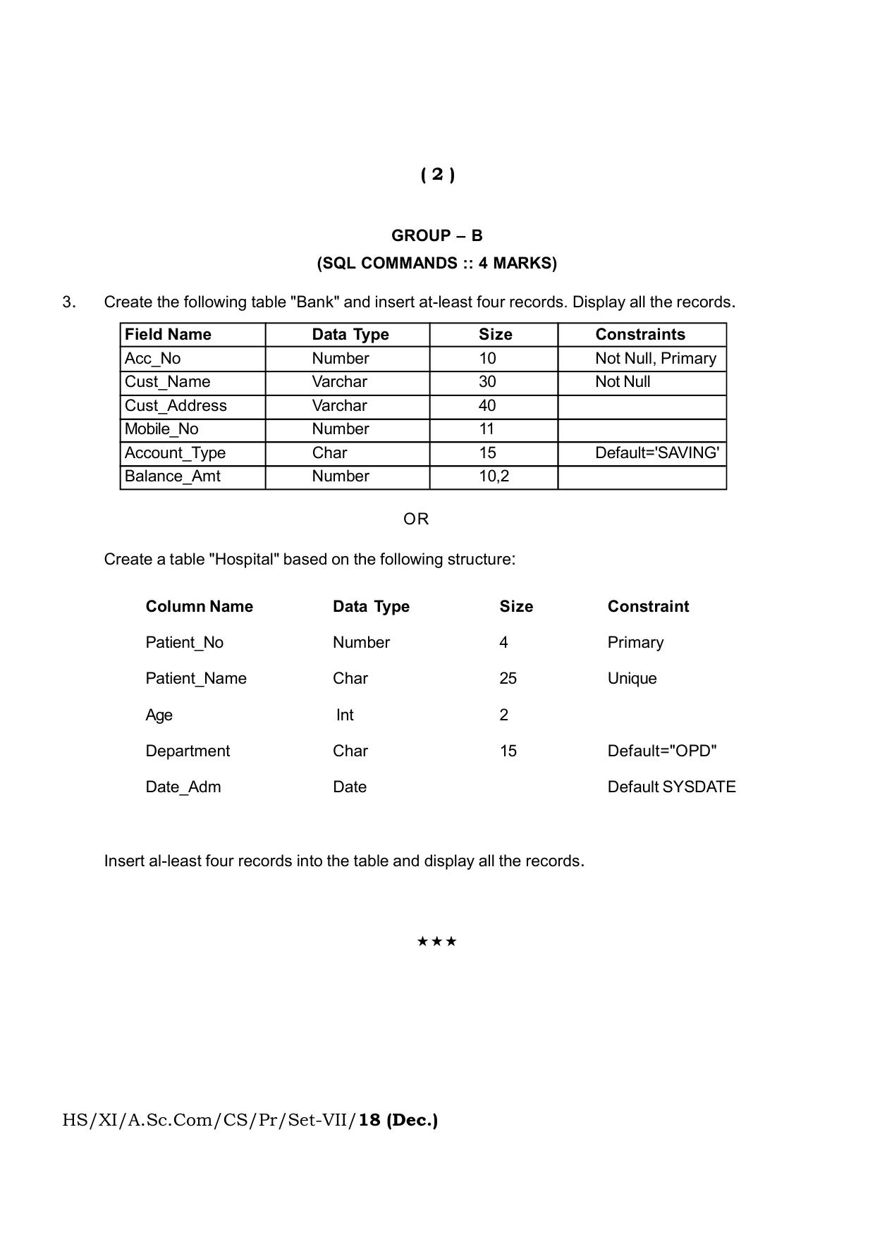 Meghalaya Board (MBOSE) Class 11 Computer_Science__Inctruction___Practical_ 2019 Question Paper - Page 16