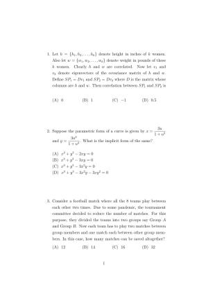 ISI Admission Test PG Diploma in Applied Statistics (online) (DST) 2024 Sample Paper