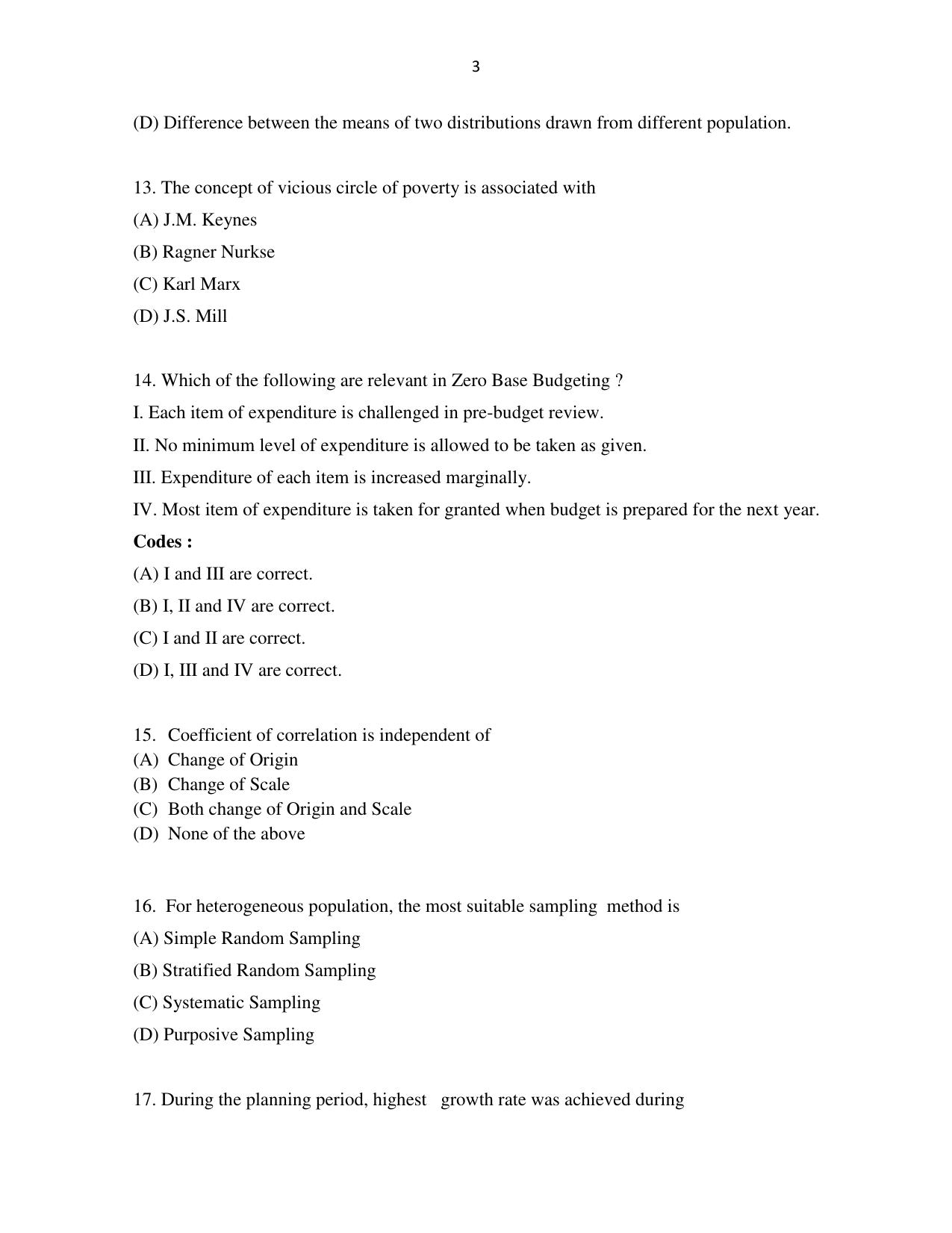 Odisha CPET 2021 ECONOMICS Question Paper - Page 3