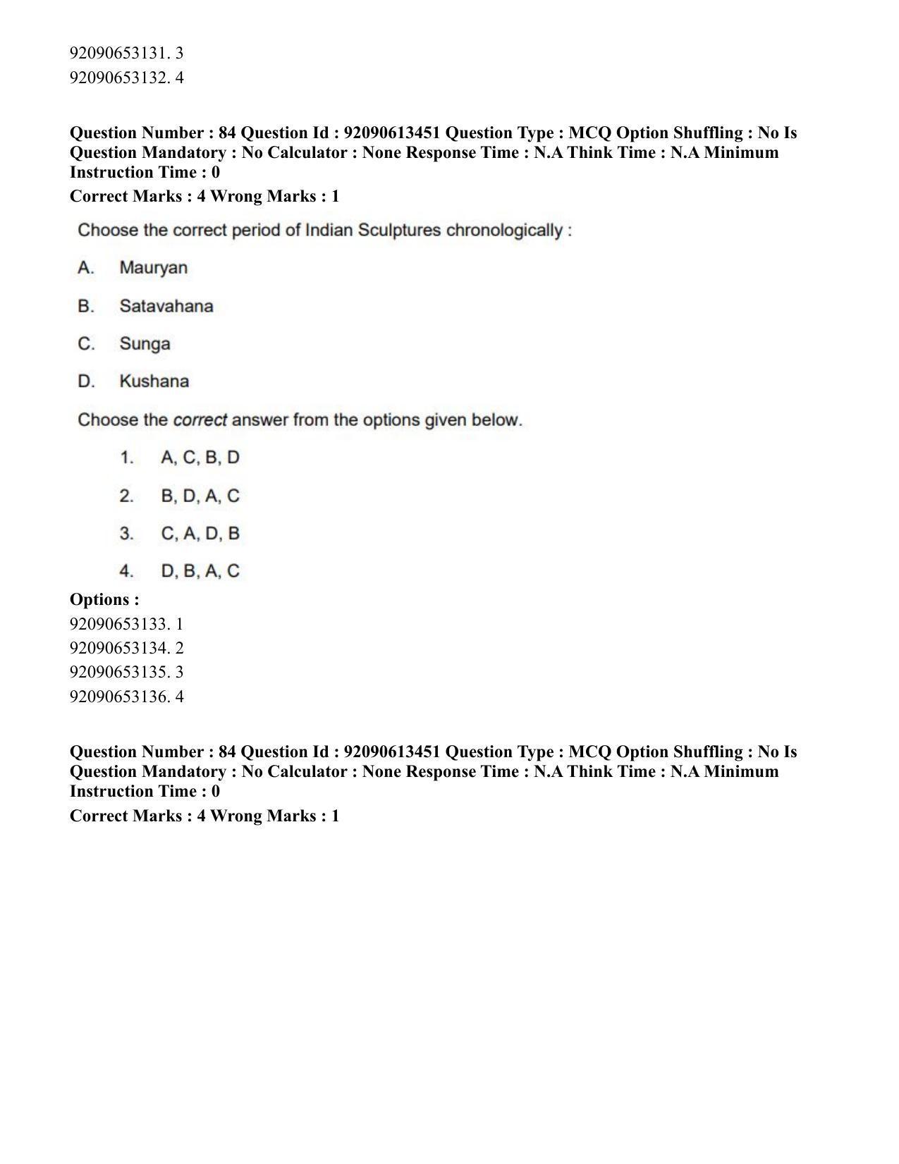 CUET PG 2023: HUQP07 – Fine Arts Hindi-Shift 1 (12-06-2023) Question Paper - Page 82