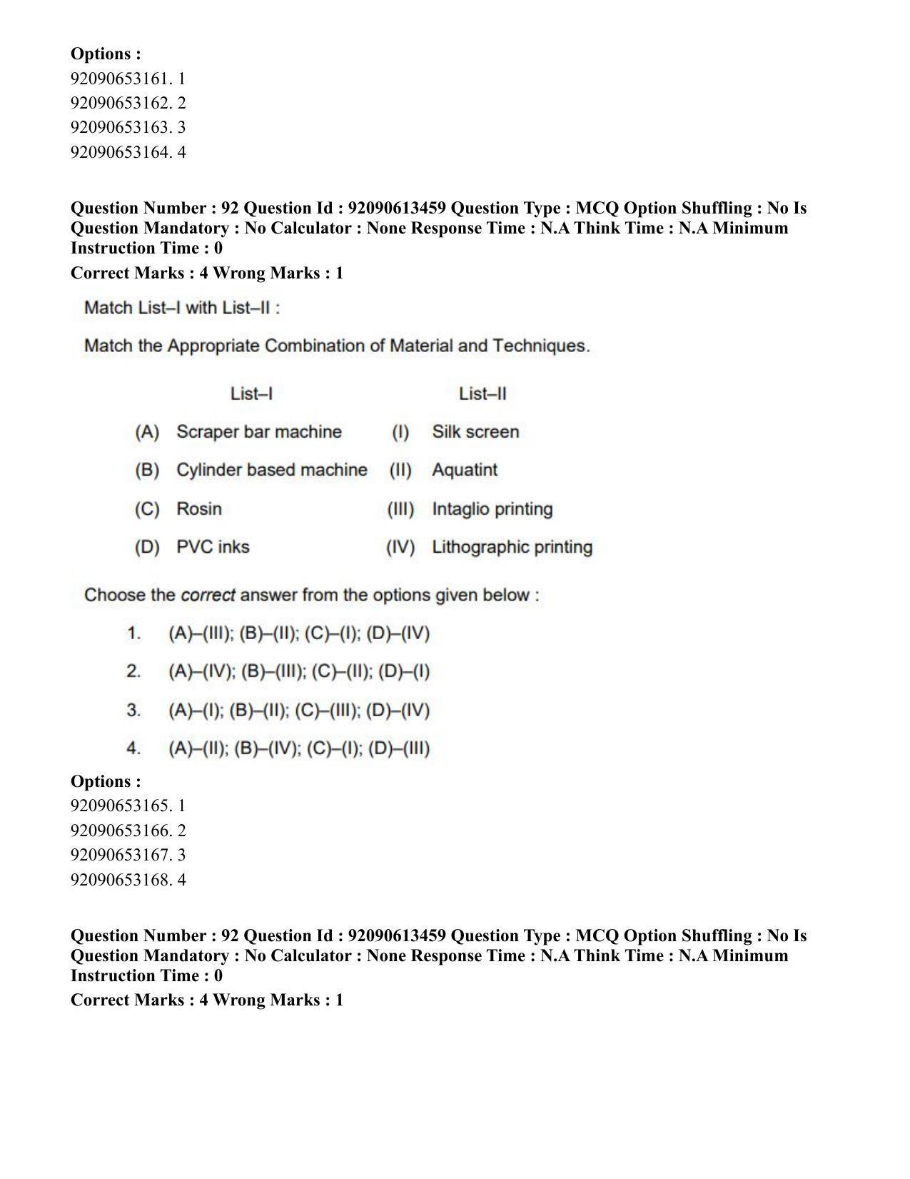 CUET PG 2023: HUQP07 – Fine Arts Hindi-Shift 1 (12-06-2023) Question Paper - Page 94