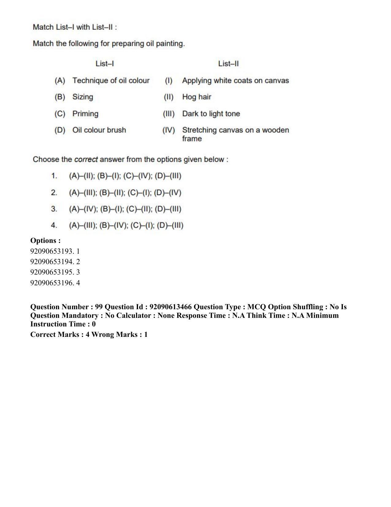 CUET PG 2023: HUQP07 – Fine Arts Hindi-Shift 1 (12-06-2023) Question Paper - Page 108
