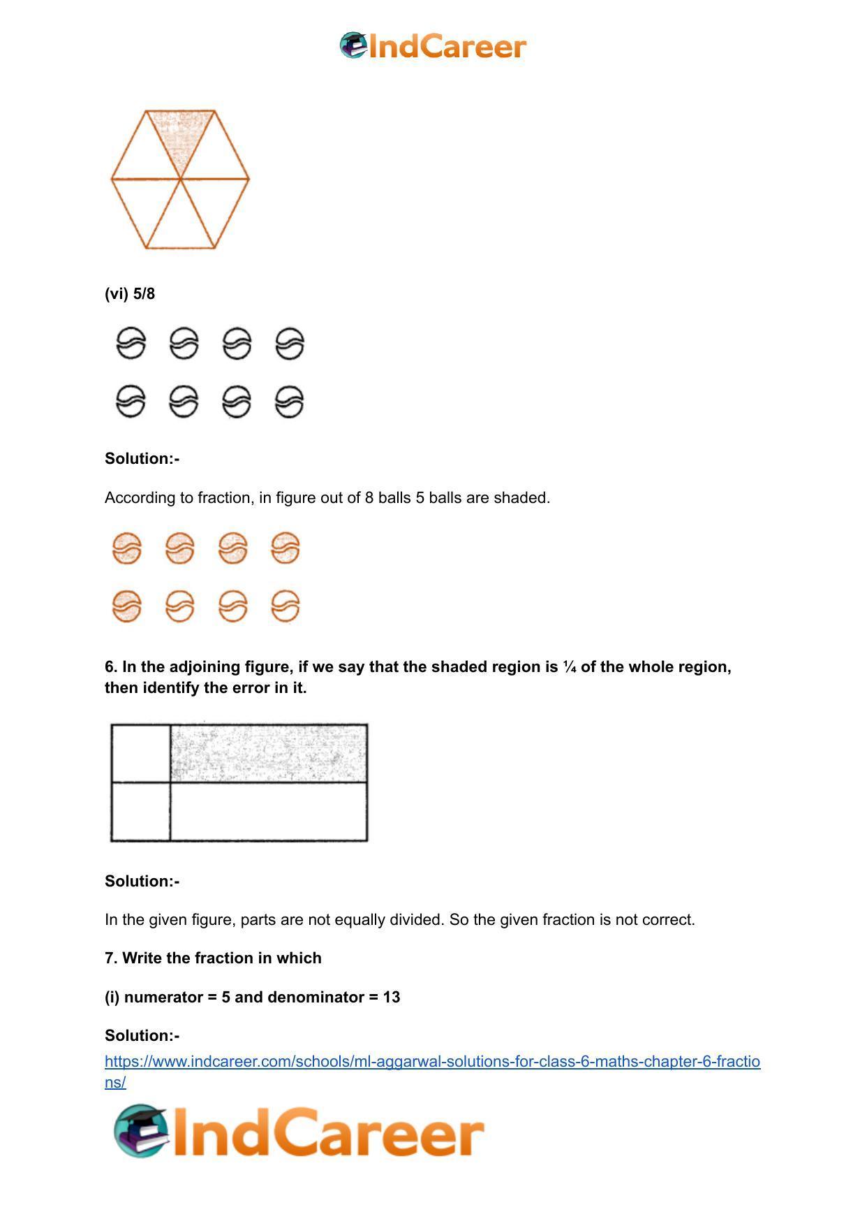 ML Aggarwal Solutions for Class 6 Maths Chapter 6- Fractions - Page 7