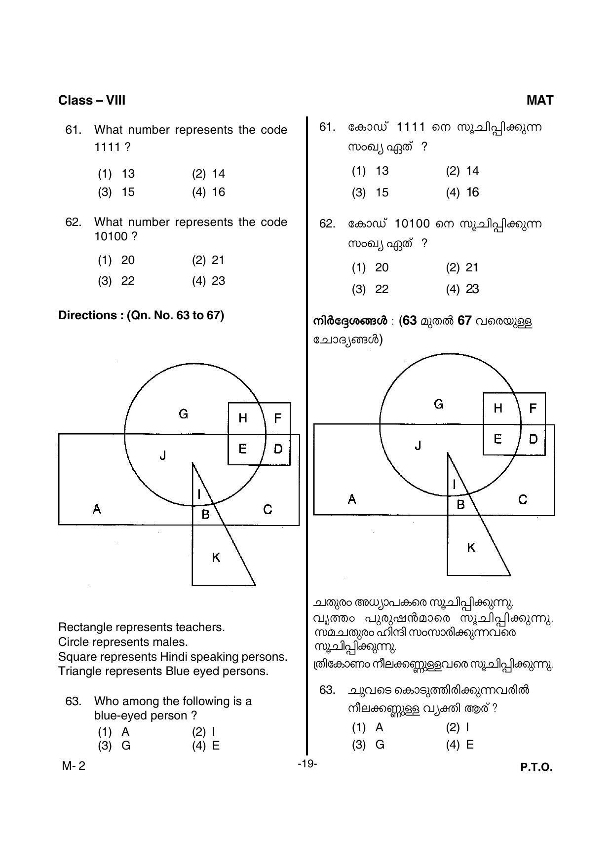 MAT 2017 Class 8 Kerala NMMS Question Papers - Page 21