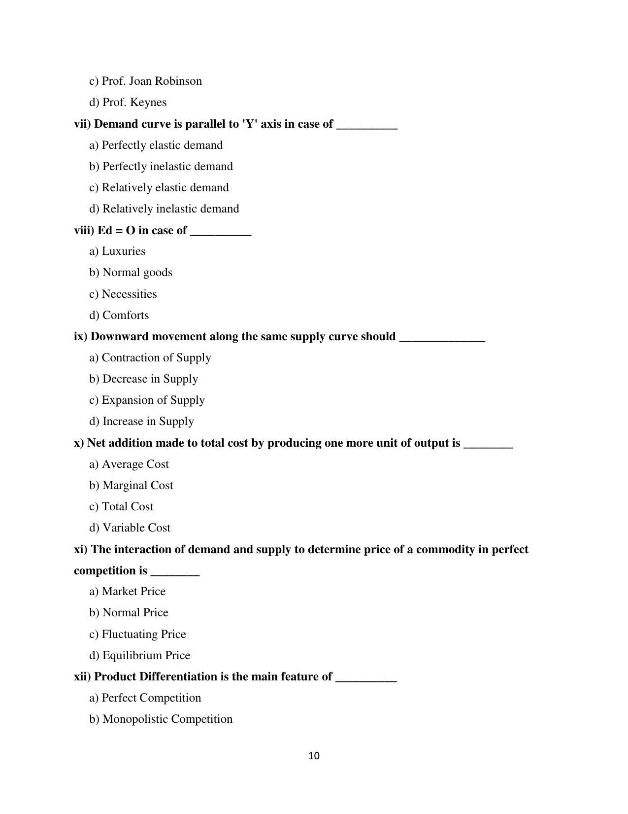 Maharashtra Board Class 12 Economics Sample Papers - Page 11