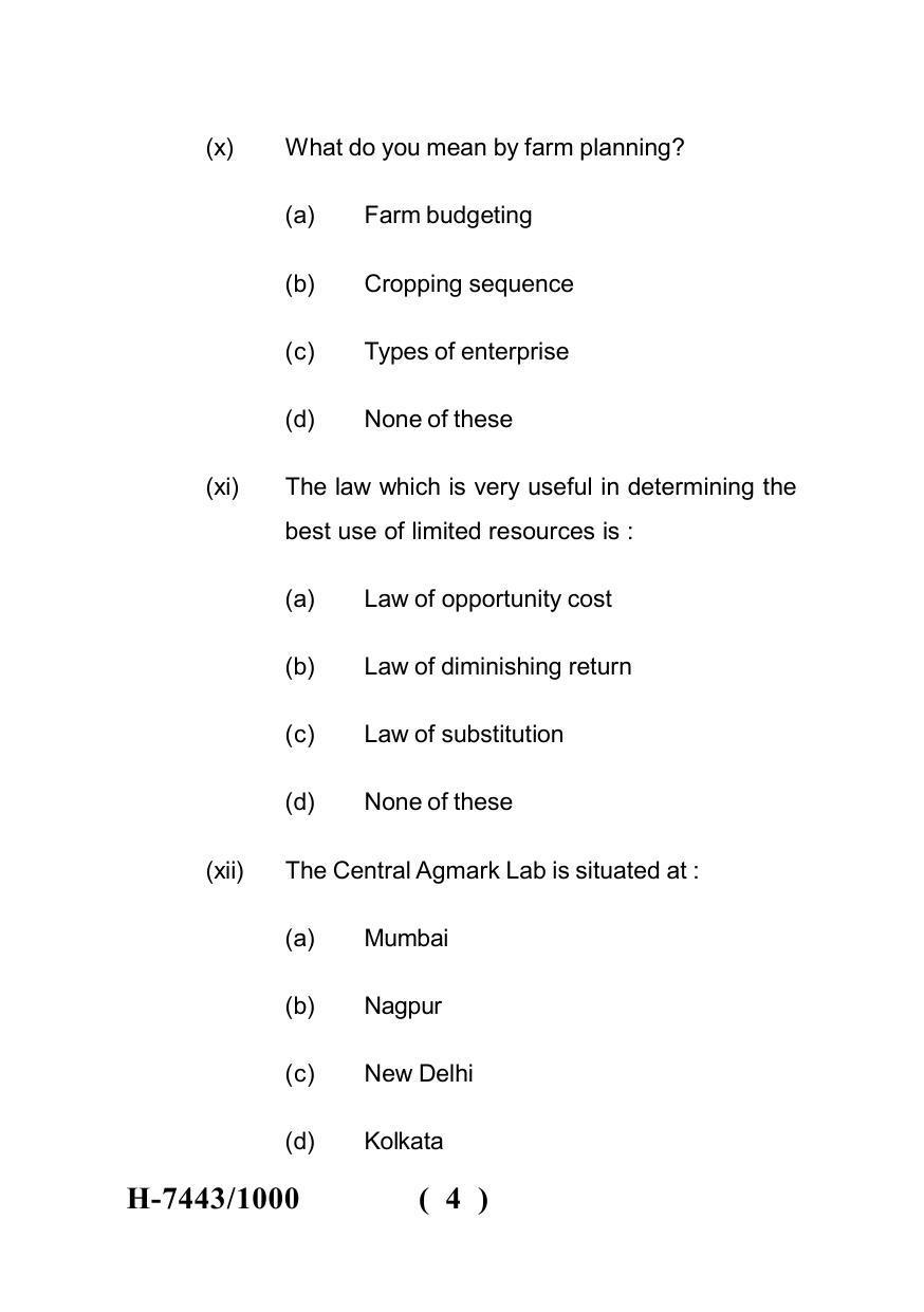 Sarguja University Question Paper July-2022 : M.Sc. In Farm-Forestry (Fourth sem.)Farm Forestry And Farm Business Management Paper 1 - Page 4
