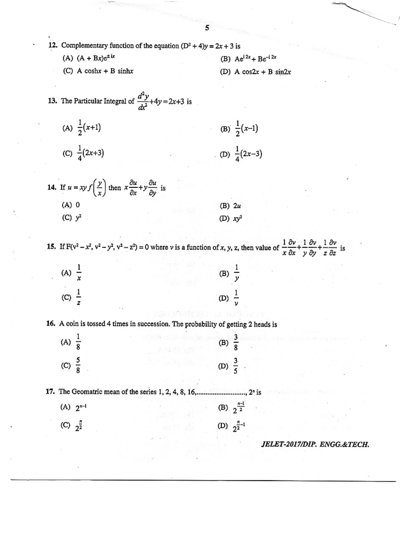 WBJEE  JELET 2017 ( Engg. & Tech. ) - Page 5