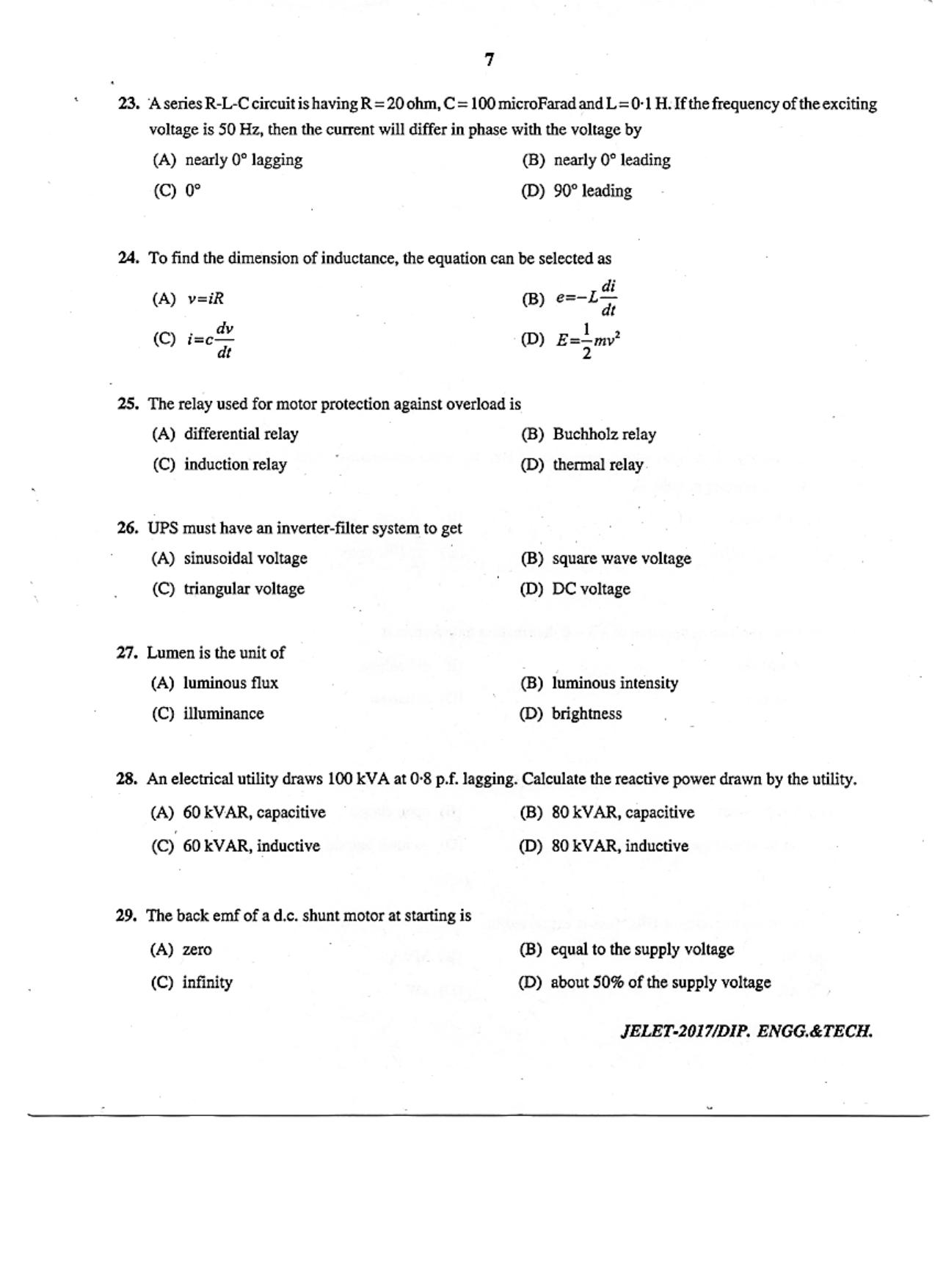 WBJEE  JELET 2017 ( Engg. & Tech. ) - Page 7