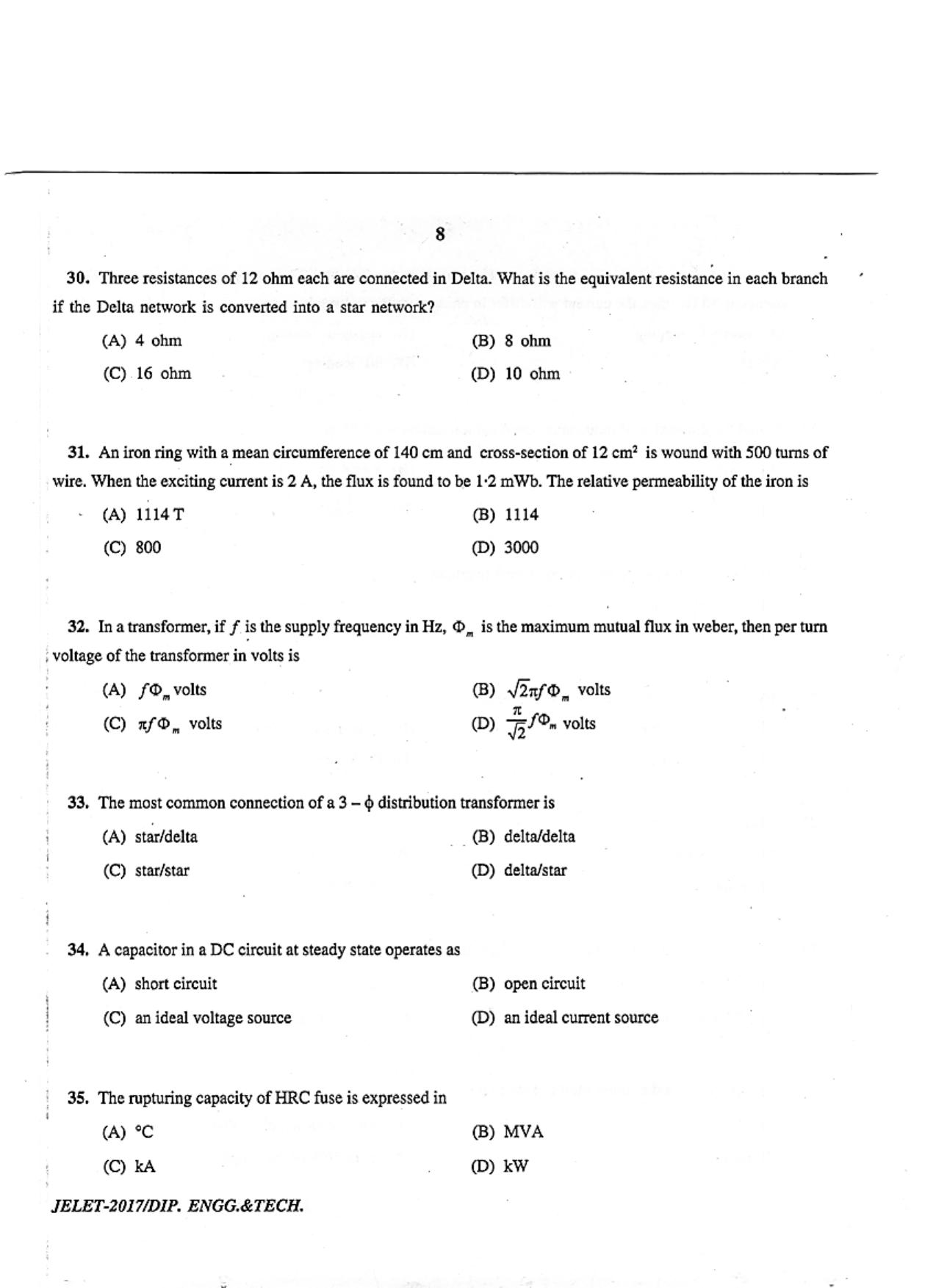 WBJEE  JELET 2017 ( Engg. & Tech. ) - Page 8