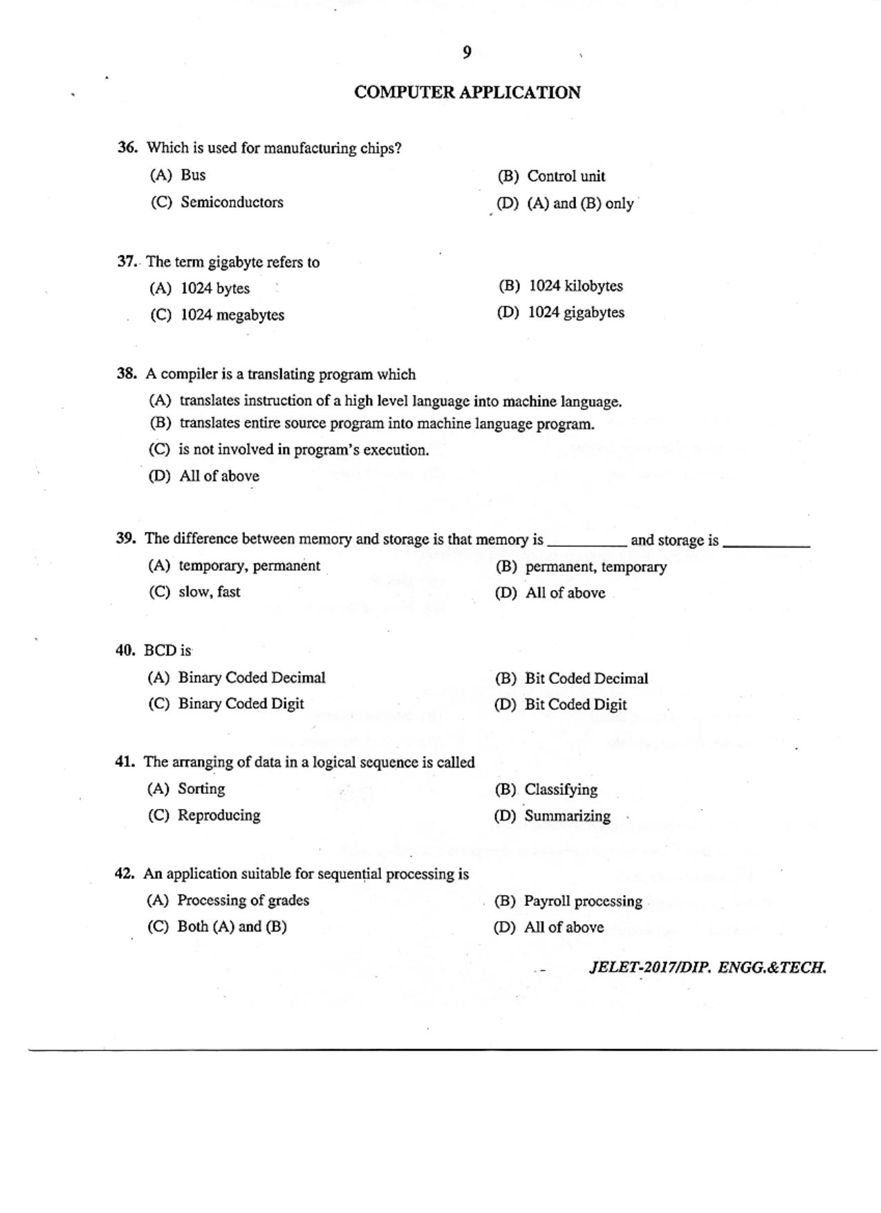 WBJEE  JELET 2017 ( Engg. & Tech. ) - Page 9