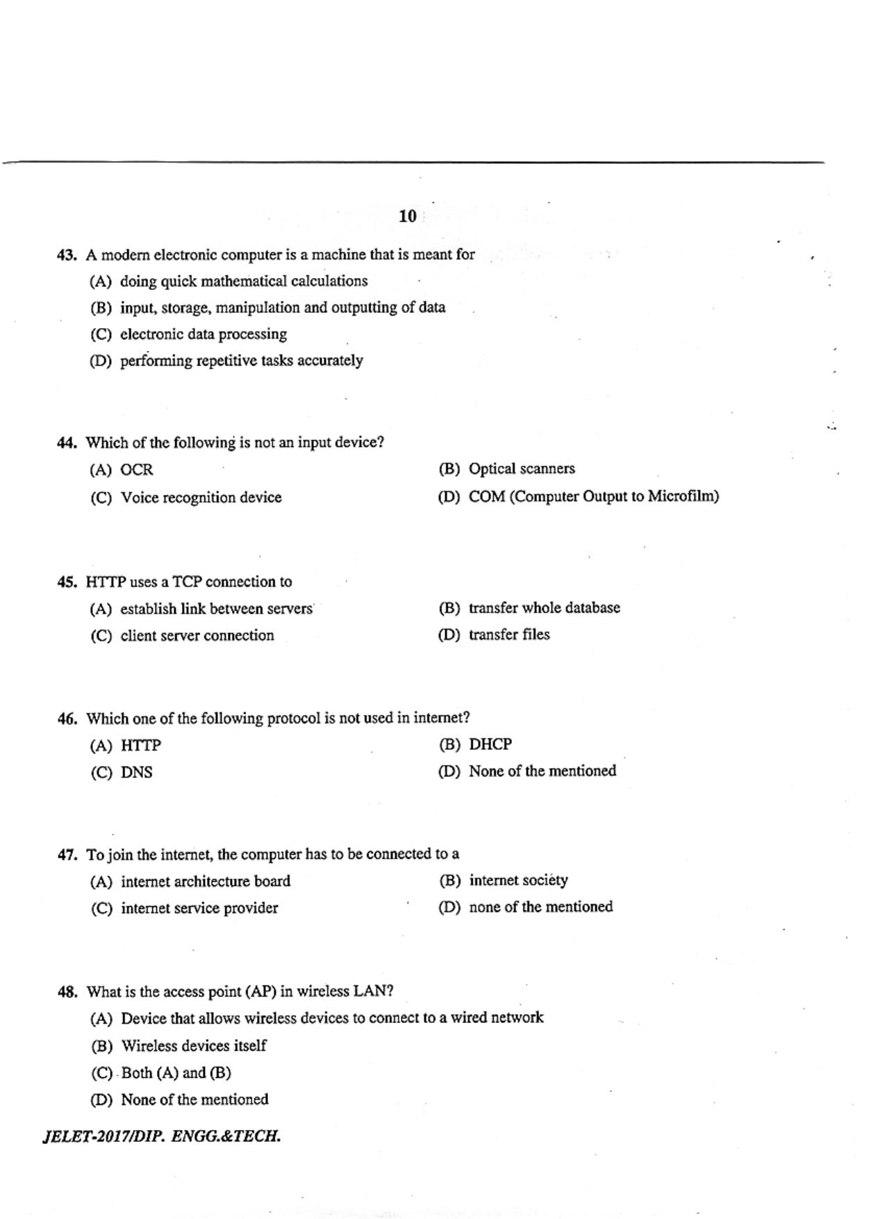 WBJEE  JELET 2017 ( Engg. & Tech. ) - Page 10