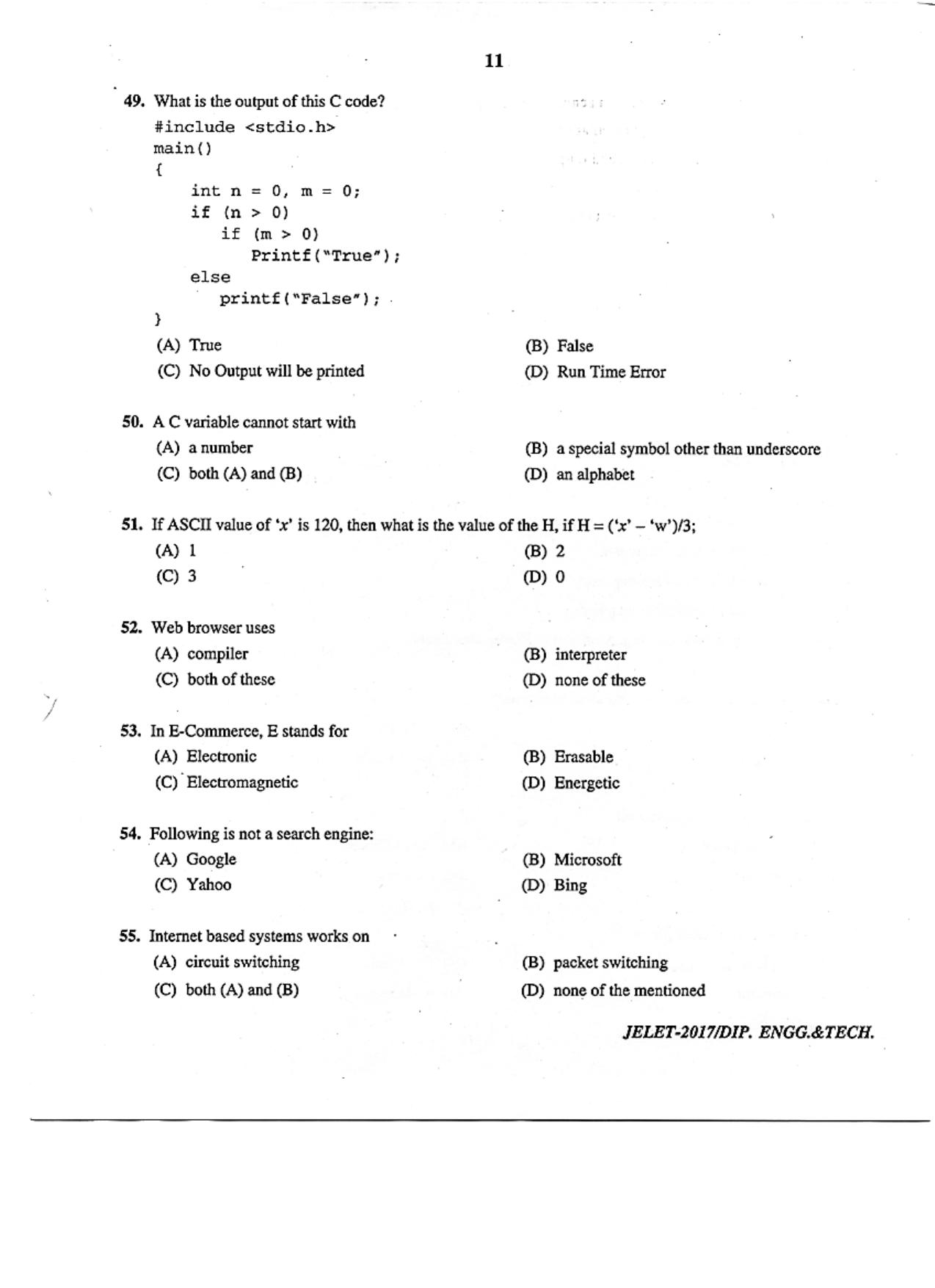 WBJEE  JELET 2017 ( Engg. & Tech. ) - Page 11