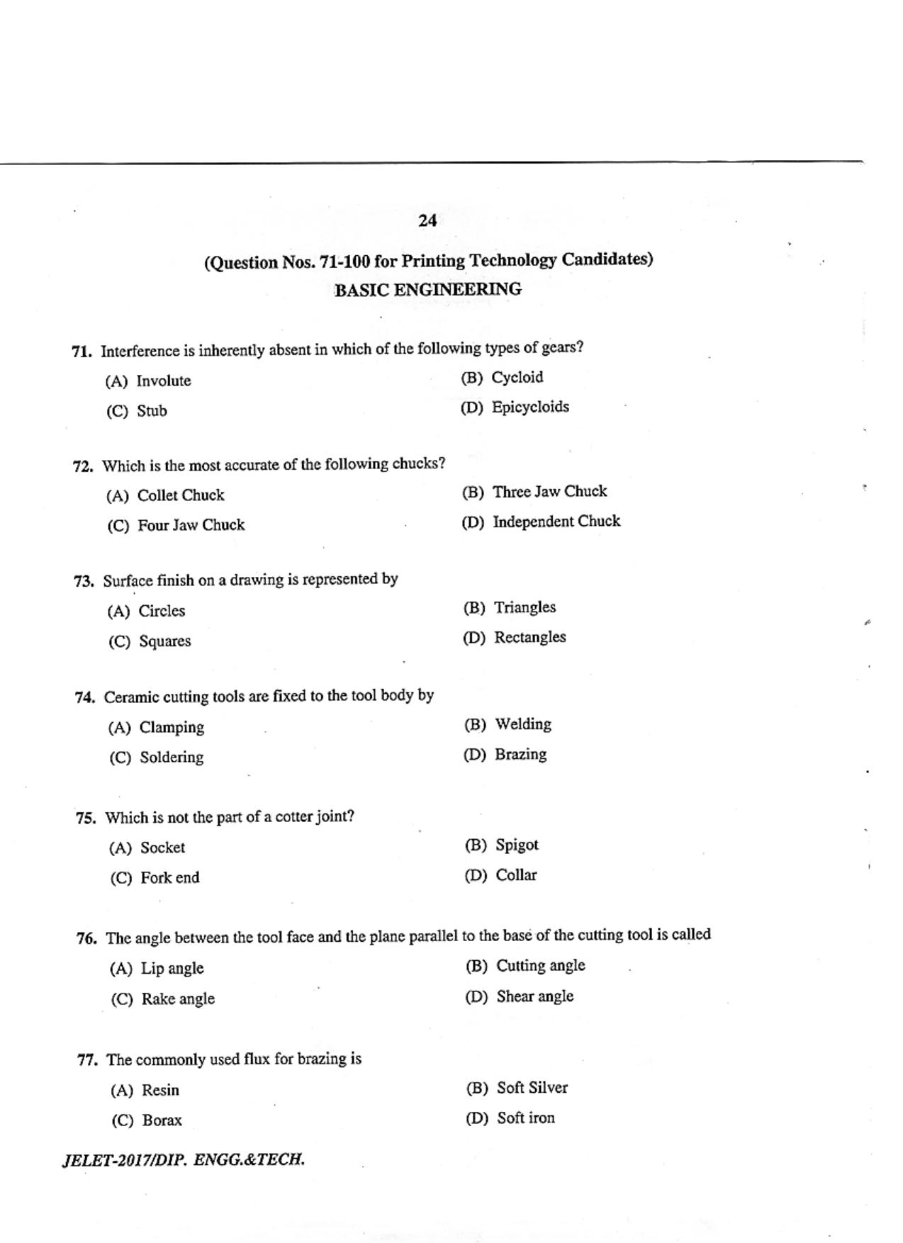 WBJEE  JELET 2017 ( Engg. & Tech. ) - Page 24