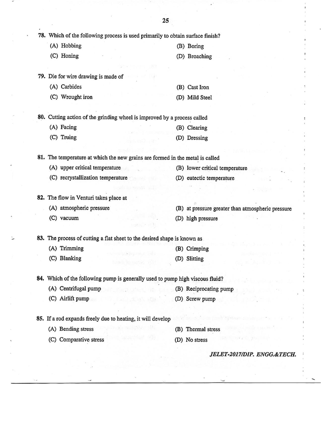 WBJEE  JELET 2017 ( Engg. & Tech. ) - Page 25