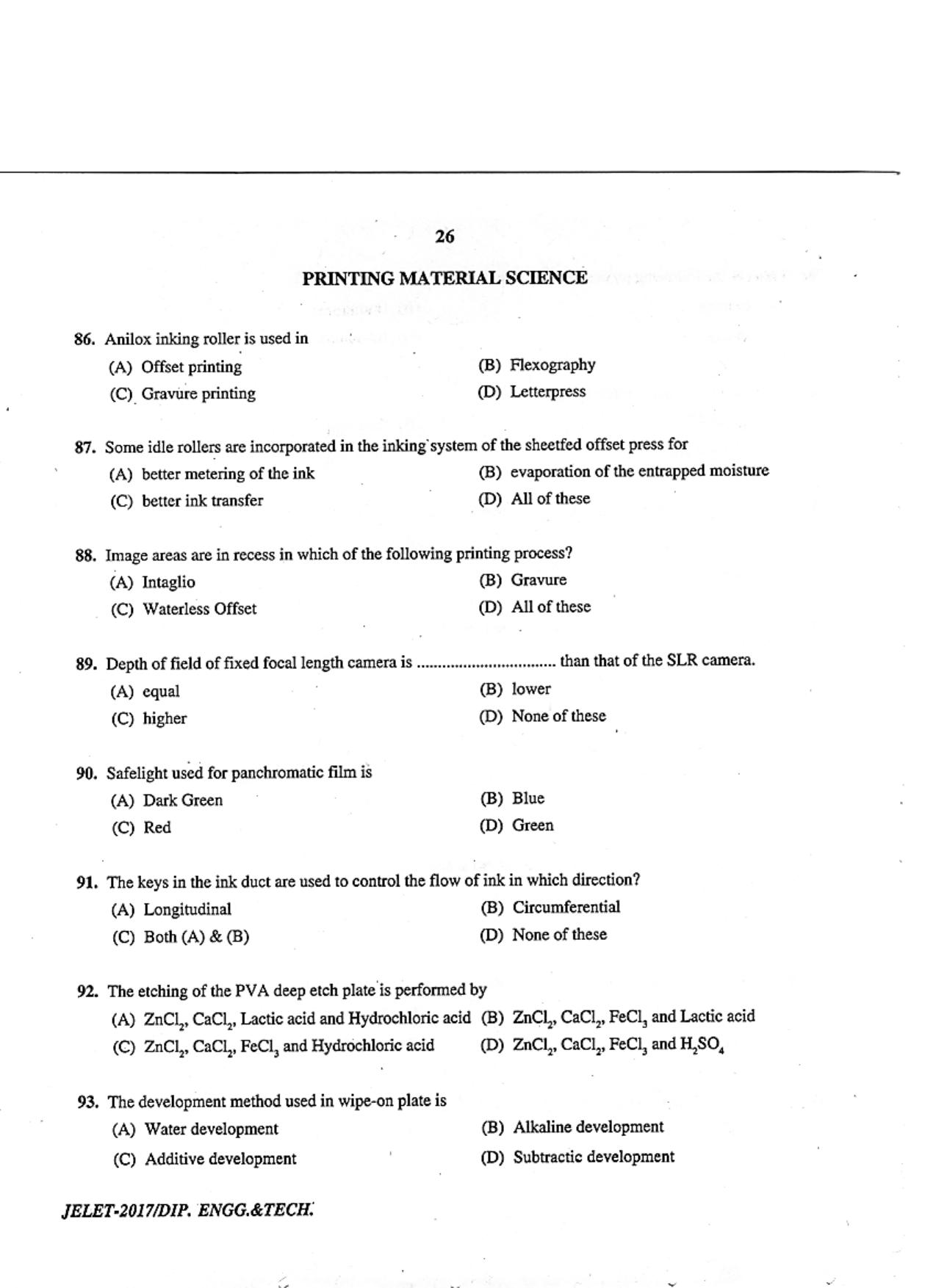 WBJEE  JELET 2017 ( Engg. & Tech. ) - Page 26