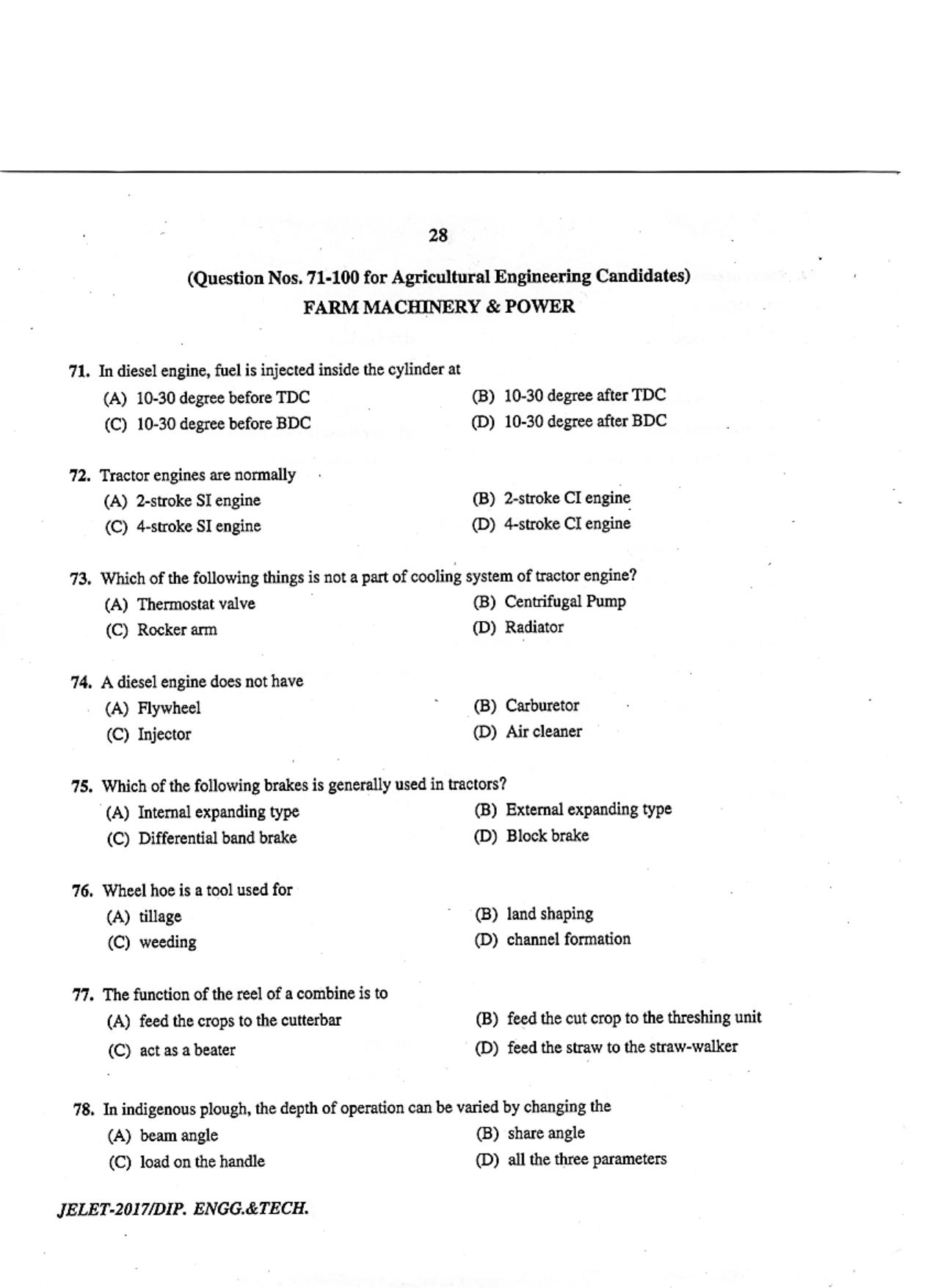 WBJEE  JELET 2017 ( Engg. & Tech. ) - Page 28