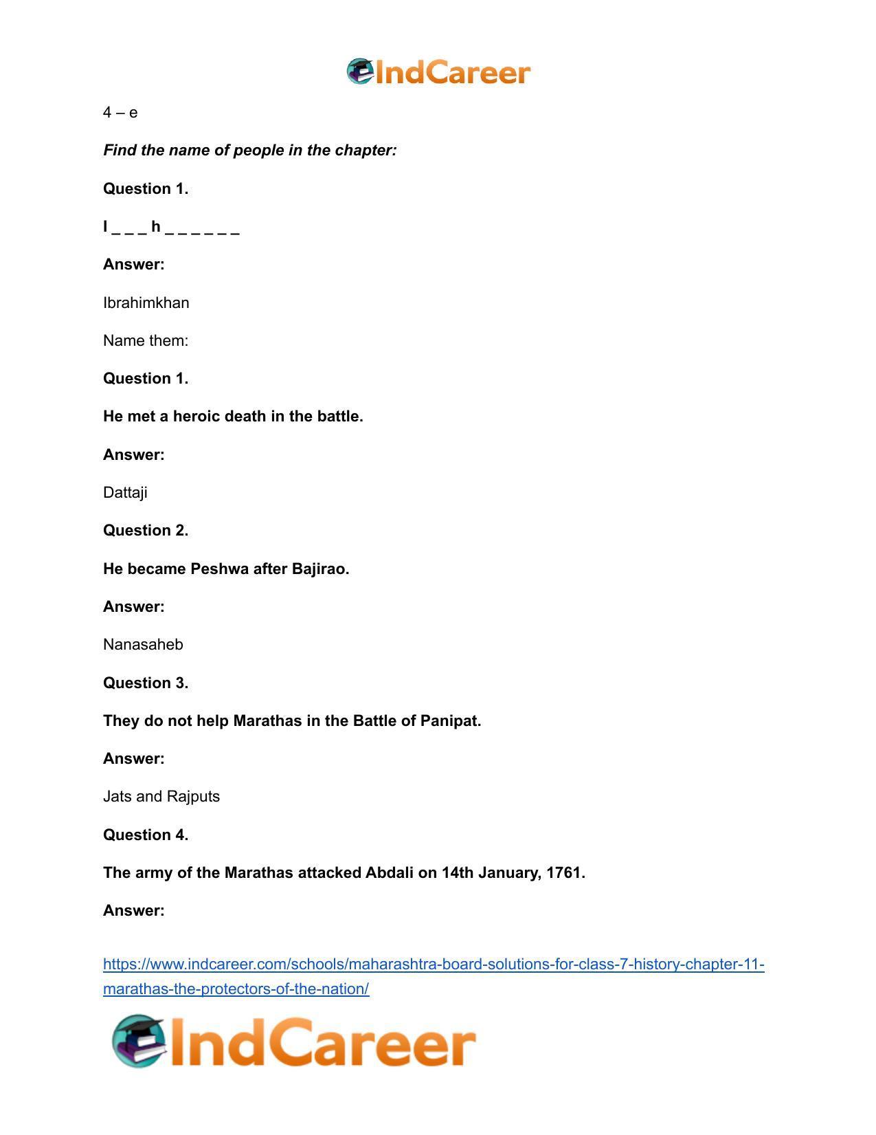 Maharashtra Board Solutions for Class 7- History: Chapter 11- Marathas - The Protectors of the Nation - Page 8