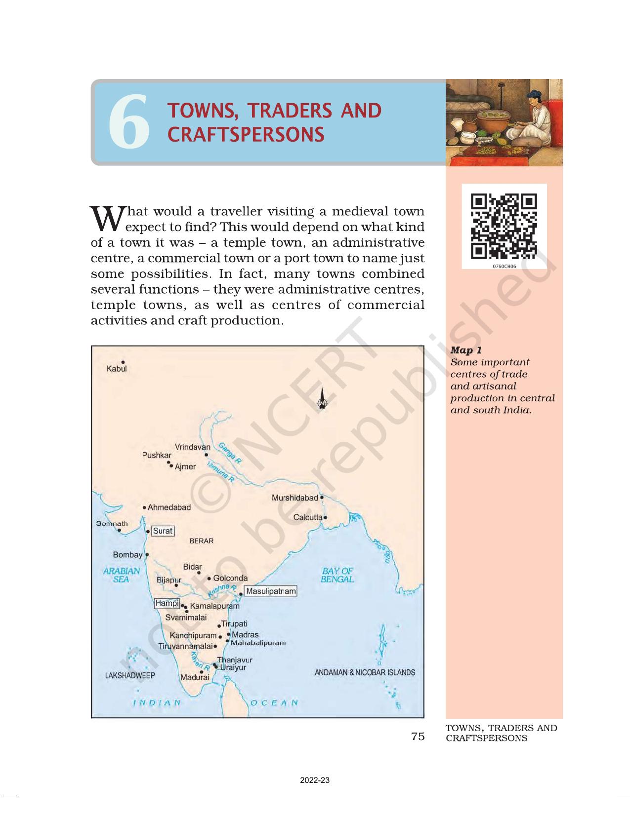 NCERT Book for Class 7 Social Science(History): Chapter 6-Towns Traders and Craft-persons - Page 1