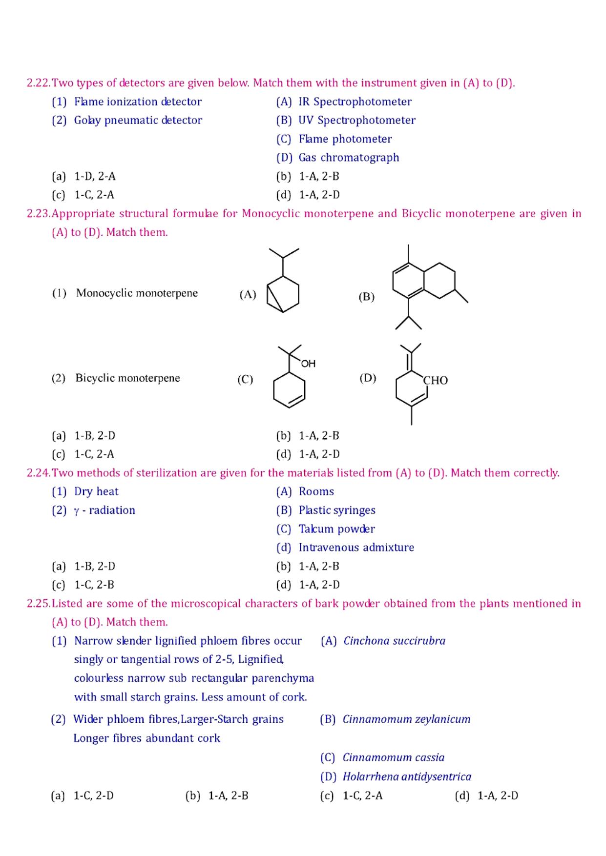 GPAT 1999 Question Paper with Answer Key - Page 8