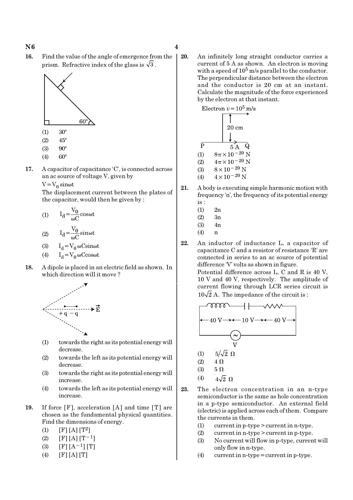 NEET N6 2021 Question Paper - Page 4