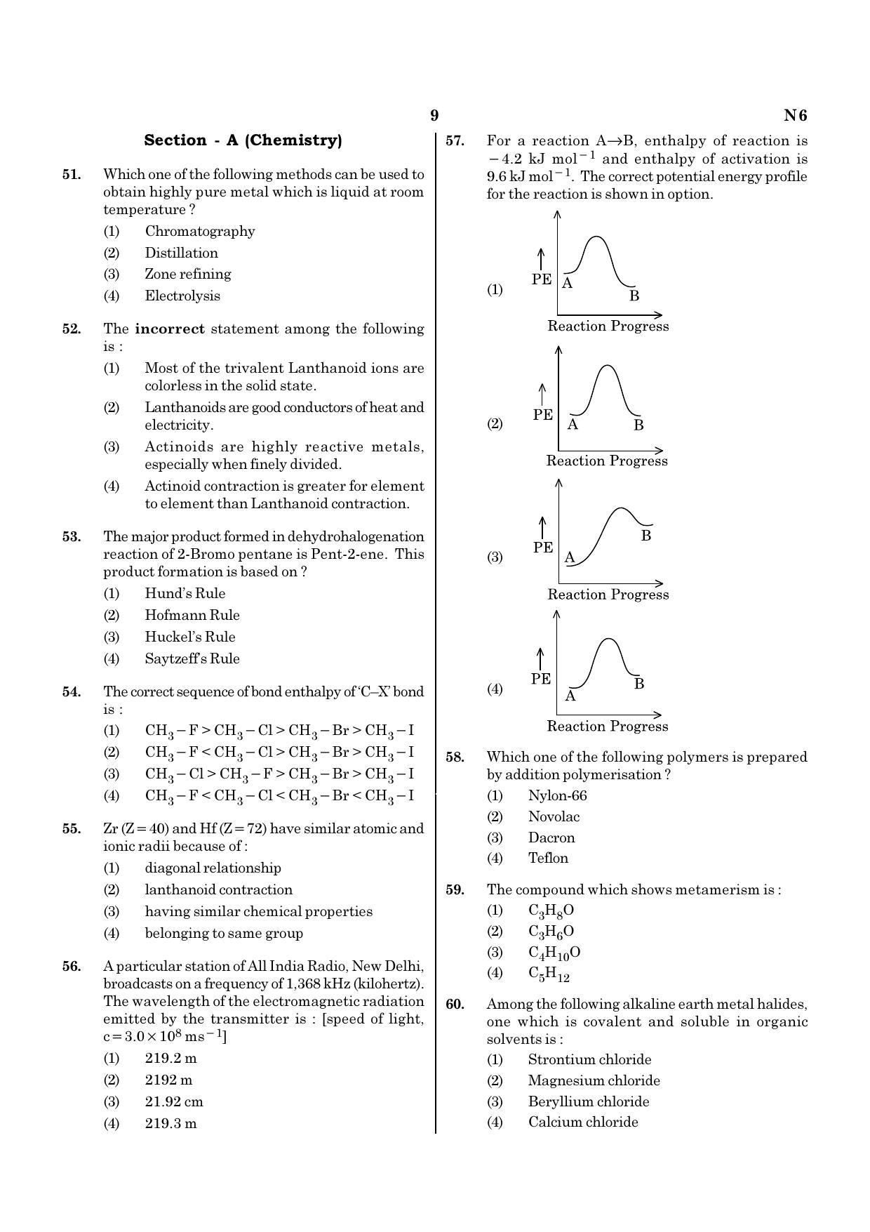 NEET N6 2021 Question Paper - Page 9