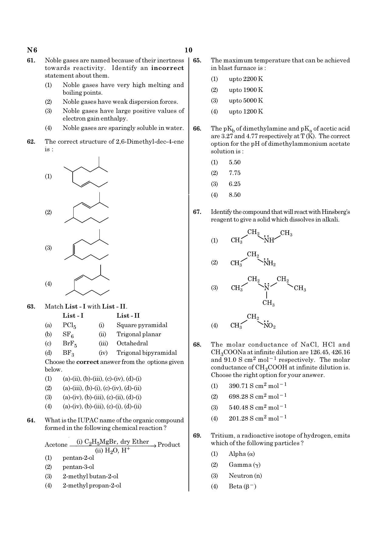 NEET N6 2021 Question Paper - Page 10