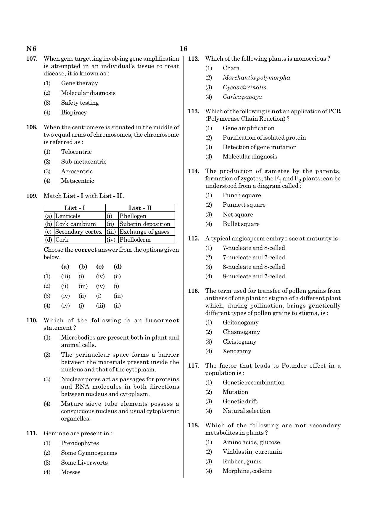 NEET N6 2021 Question Paper - Page 16