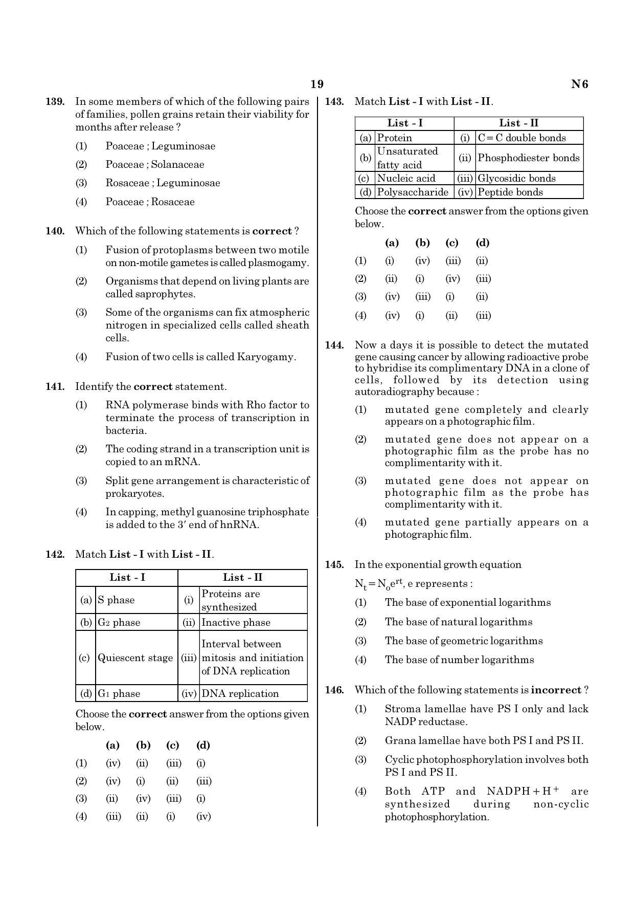 NEET N6 2021 Question Paper - Page 19