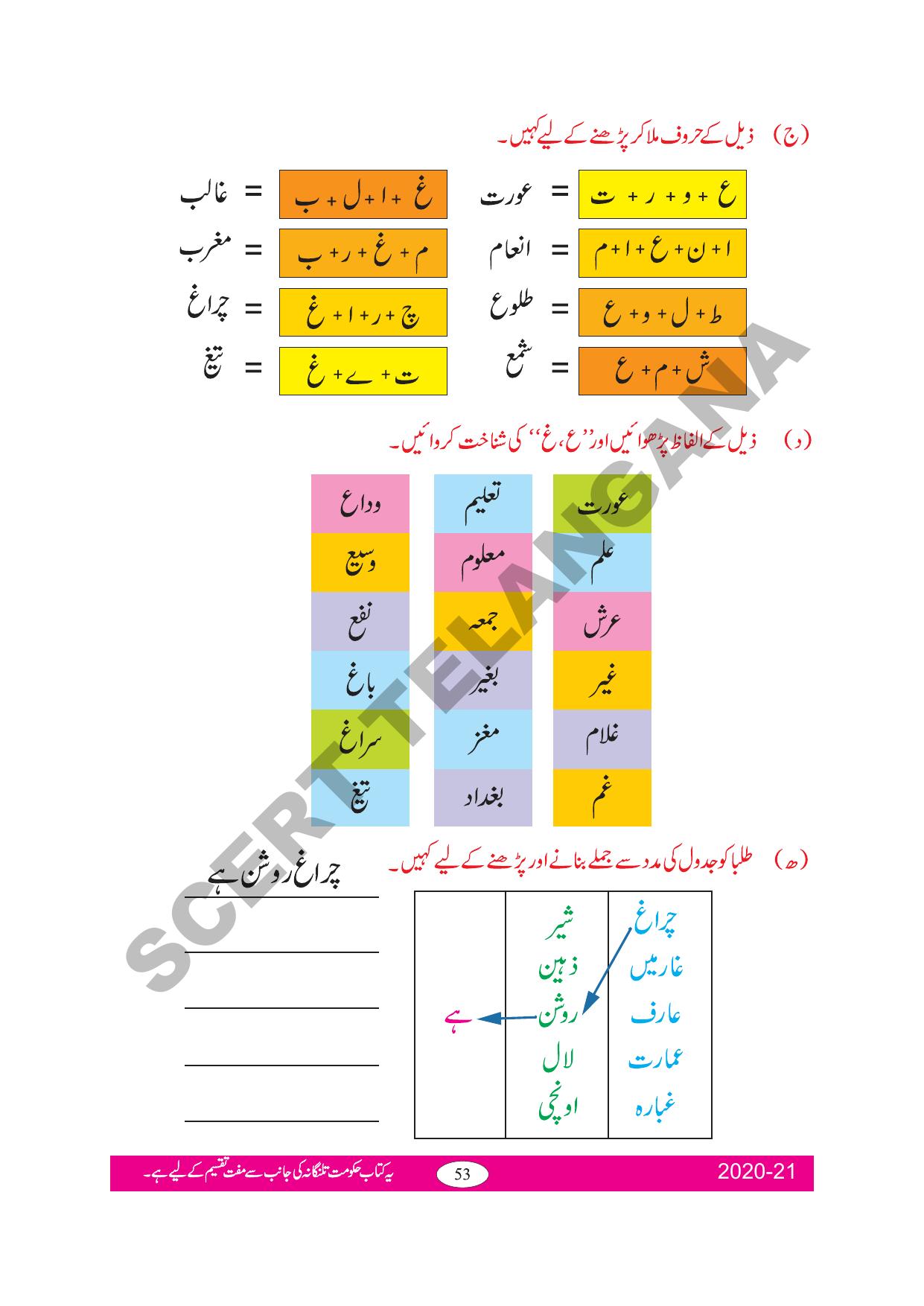 TS SCERT Class 2 First Language(Urdu Medium) Text Book - Page 62