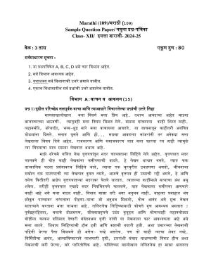 CBSE Class 12 Marathi Sample Question Paper 2024-25