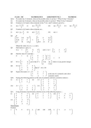 CBSE Class 12 Maths Matrices
