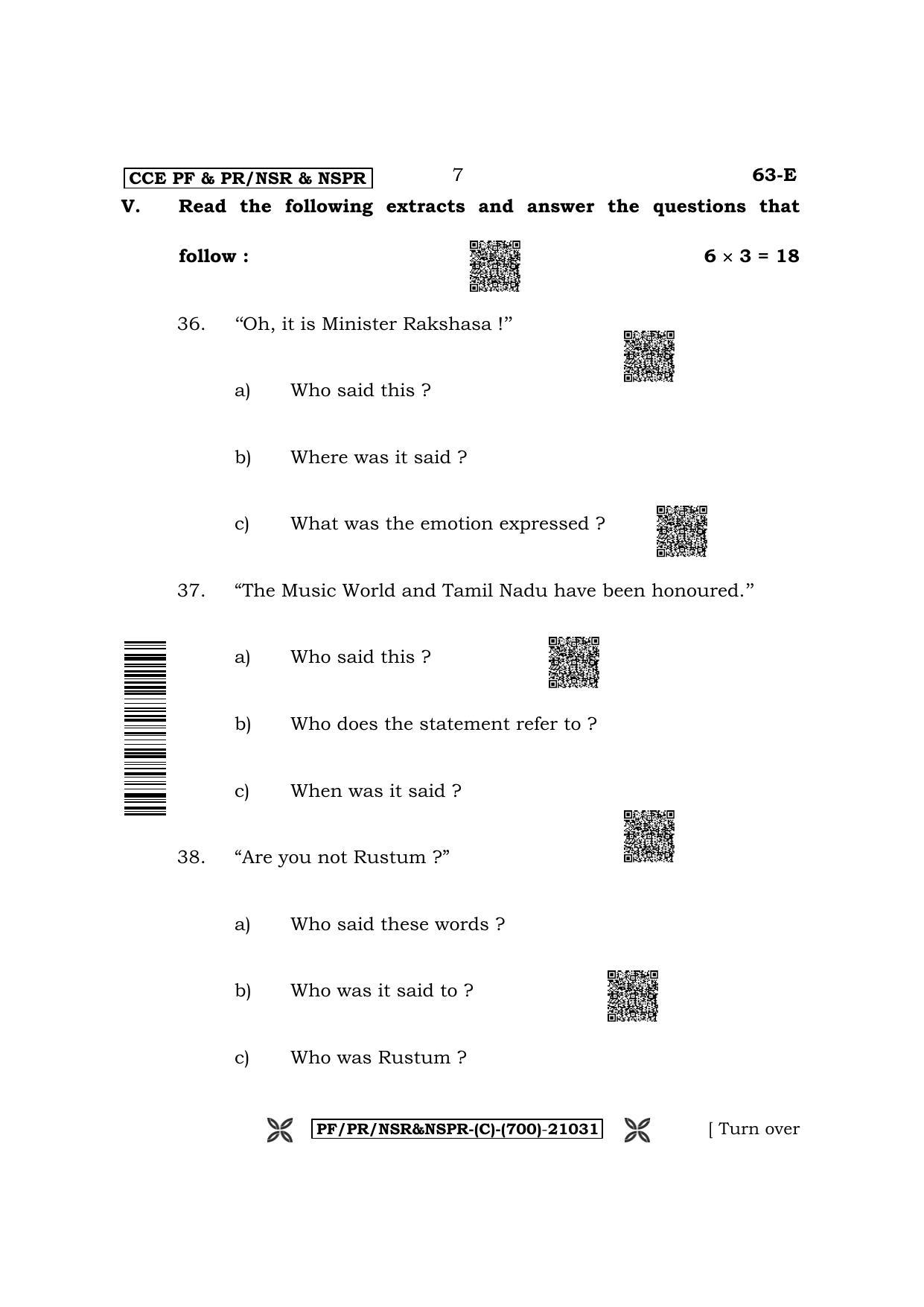Karnataka SSLC Third Language English Question Paper 2022 (C Version) - Page 7